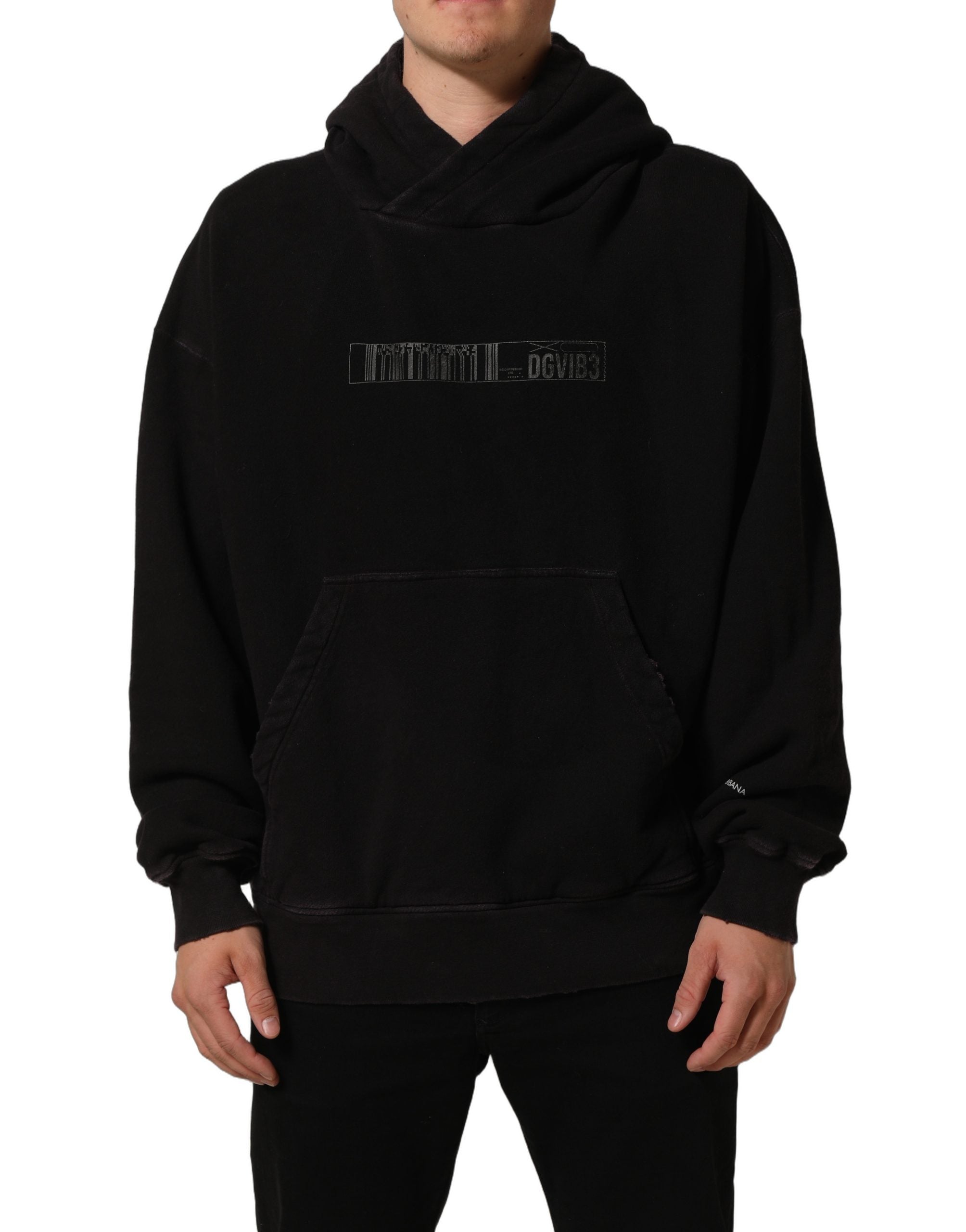Dolce & Gabbana Black Cotton DGVIB3 Hooded Sweatshirt Men's Sweater (Pre-Owned)