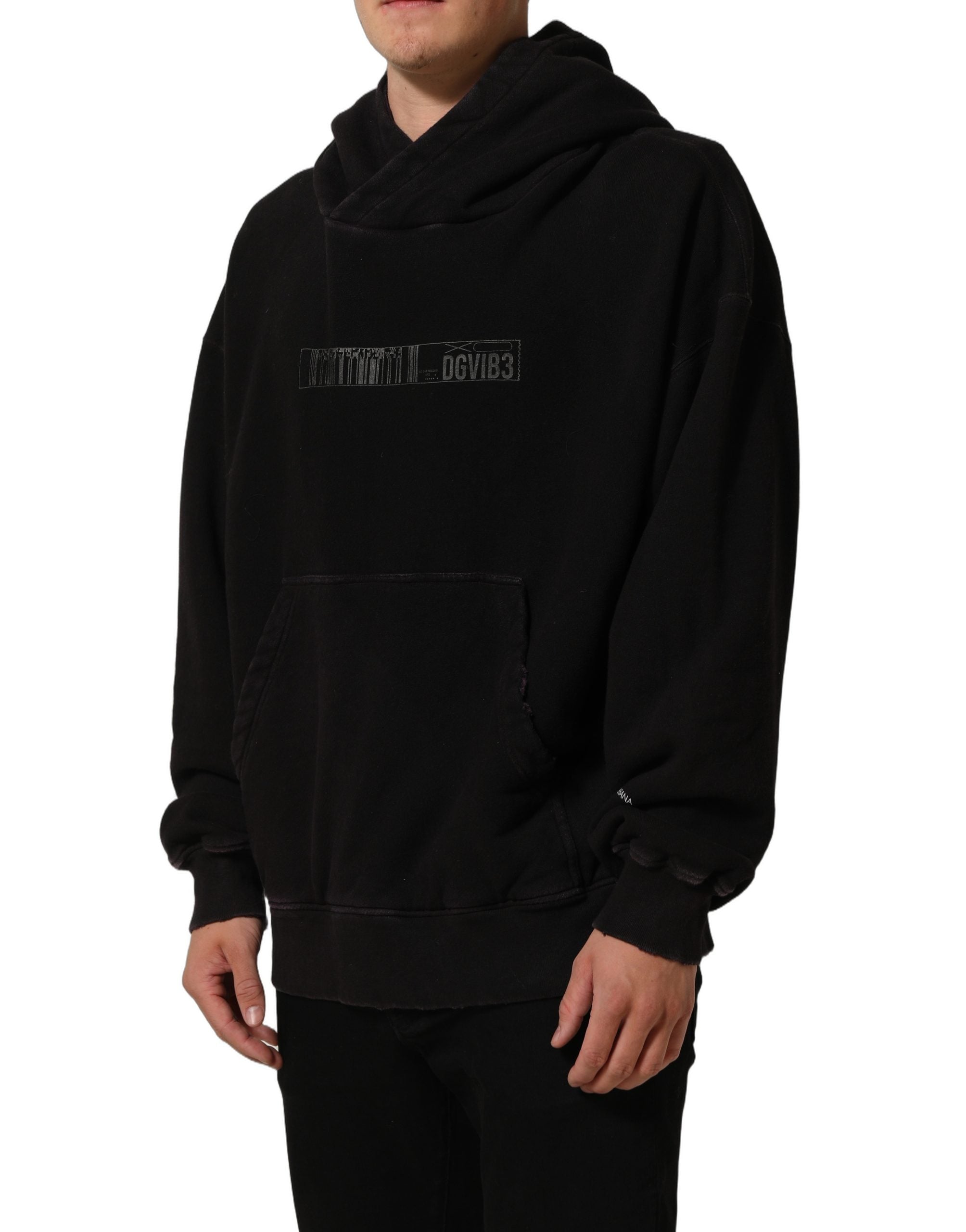 Dolce & Gabbana Black Cotton DGVIB3 Hooded Sweatshirt Men's Sweater (Pre-Owned)