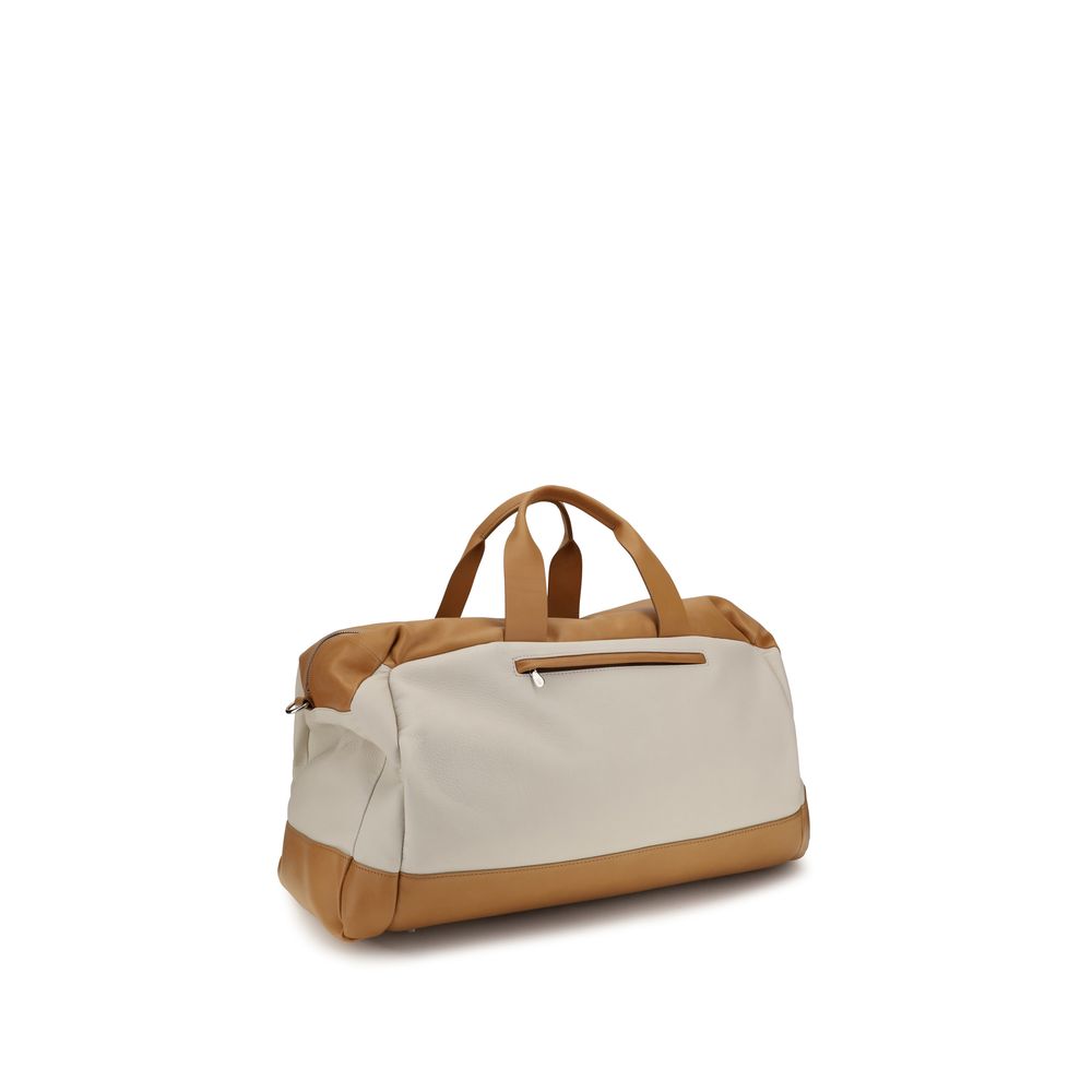 Brunello Cucinelli Beige Calf Leather Bos Taurus Luggage And Men's Travel