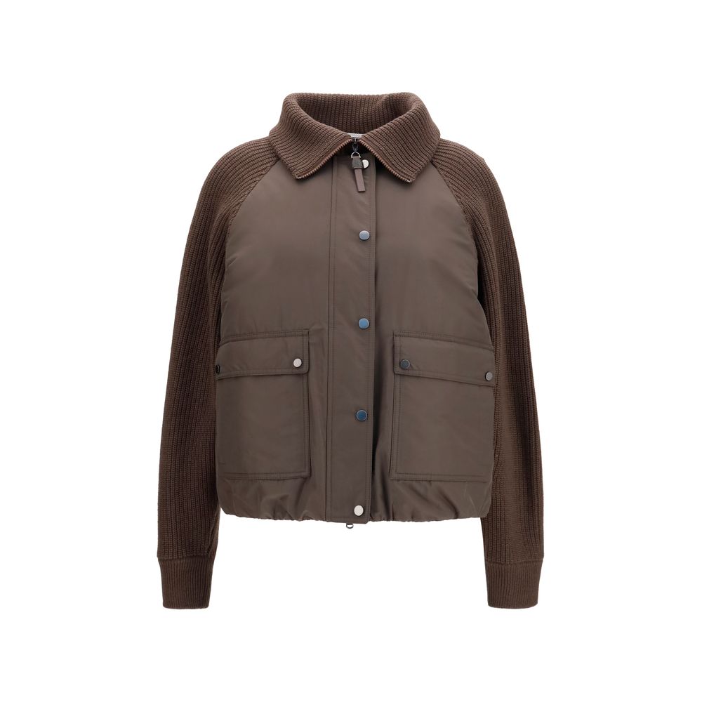 Brunello Cucinelli Brown Polyester Full-Length Women's Jacket