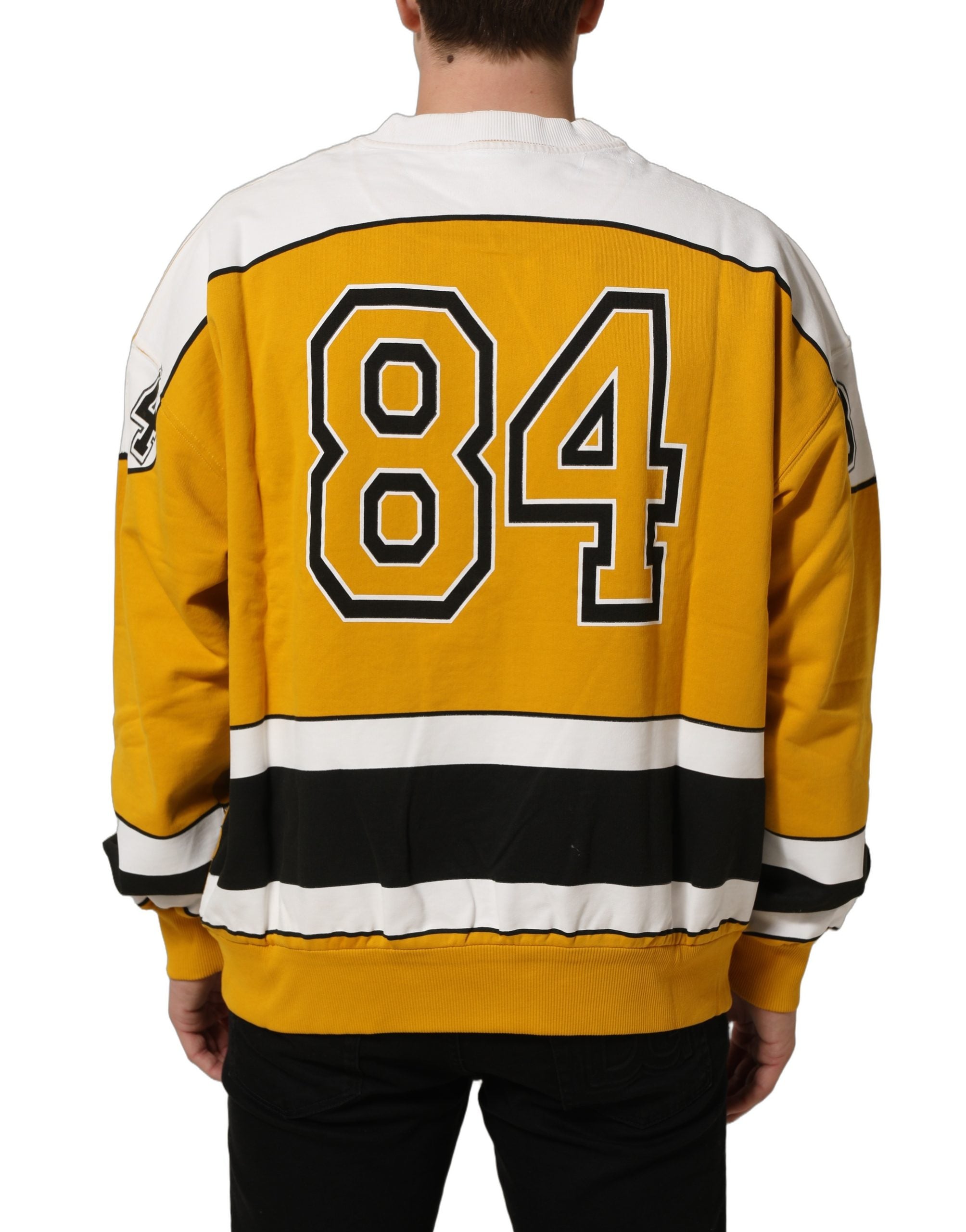Dolce & Gabbana Yellow Crew Neck Jersey Sweatshirt Men's Sweater (Pre-Owned)