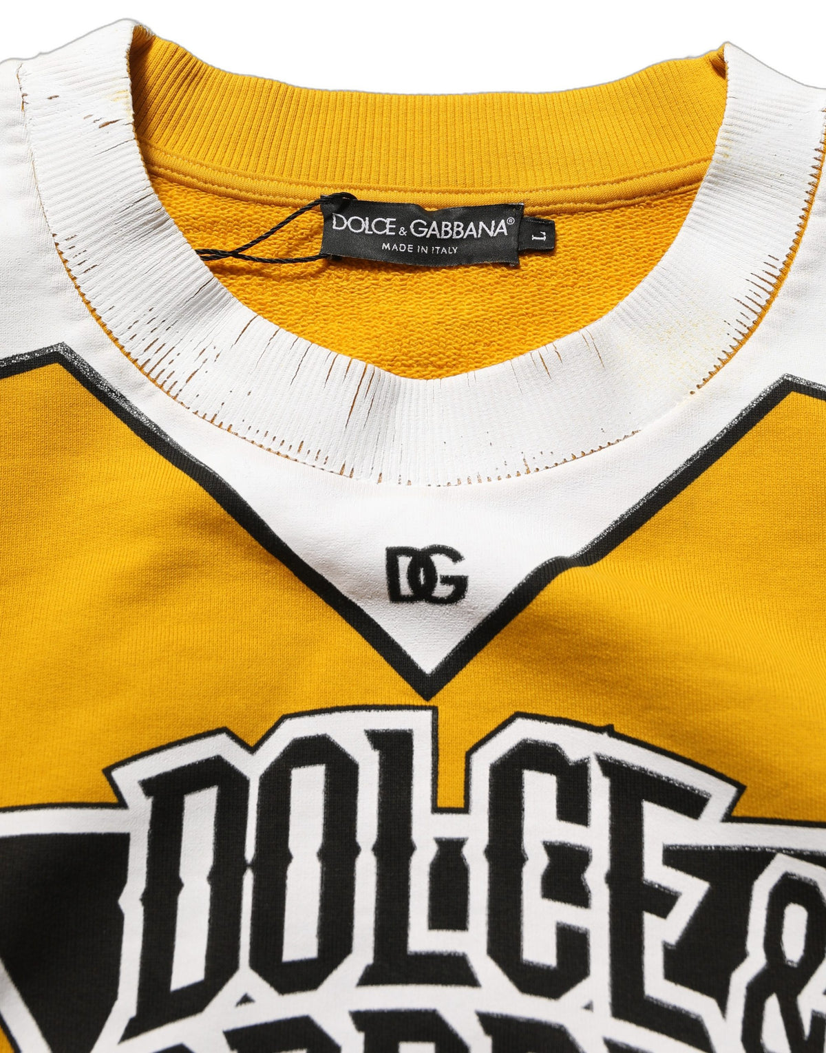 Dolce & Gabbana Yellow Crew Neck Jersey Sweatshirt Men's Sweater (Pre-Owned)