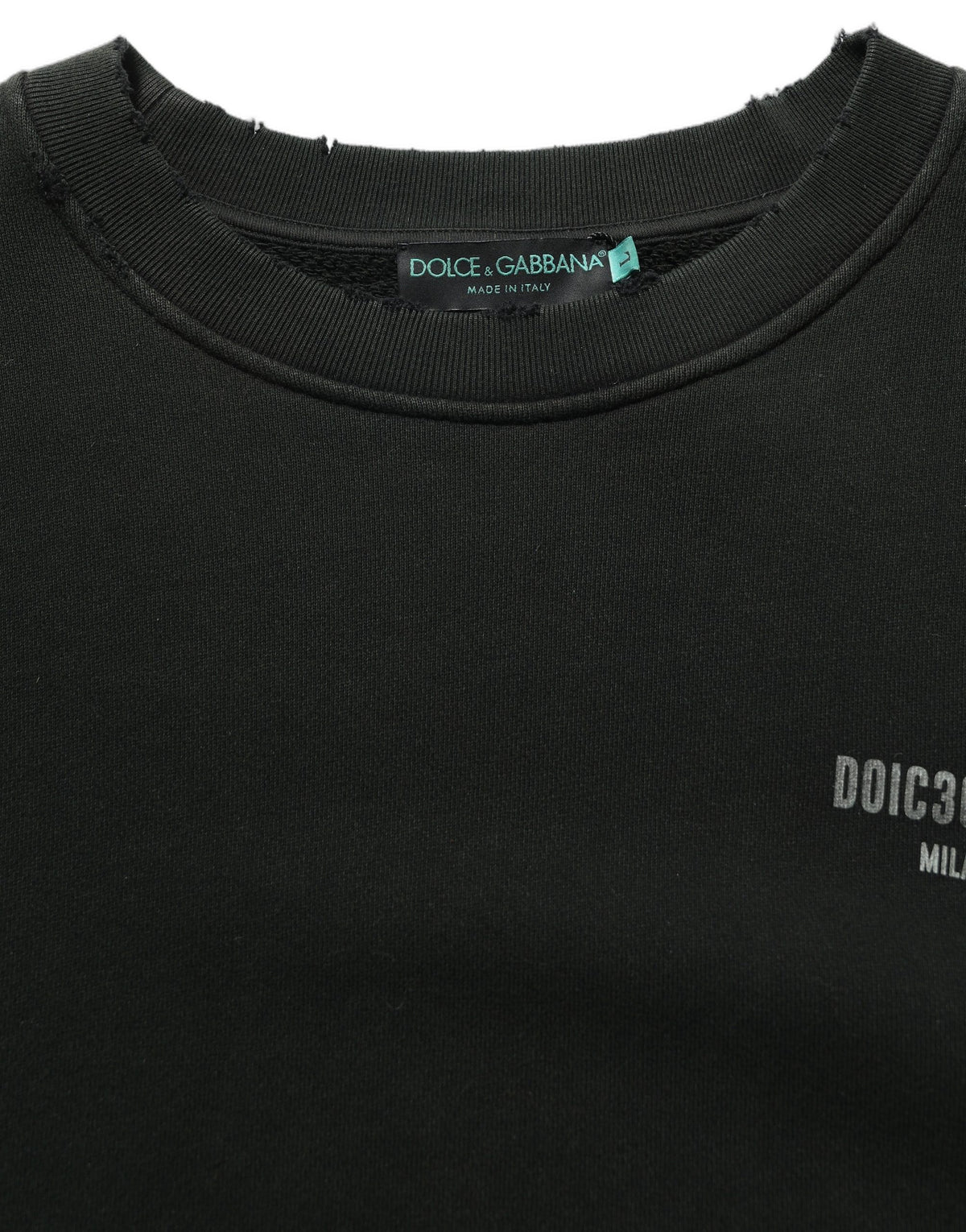Dolce & Gabbana Black Cotton Crew Neck Men Sweatshirt Men's Sweater (Pre-Owned)