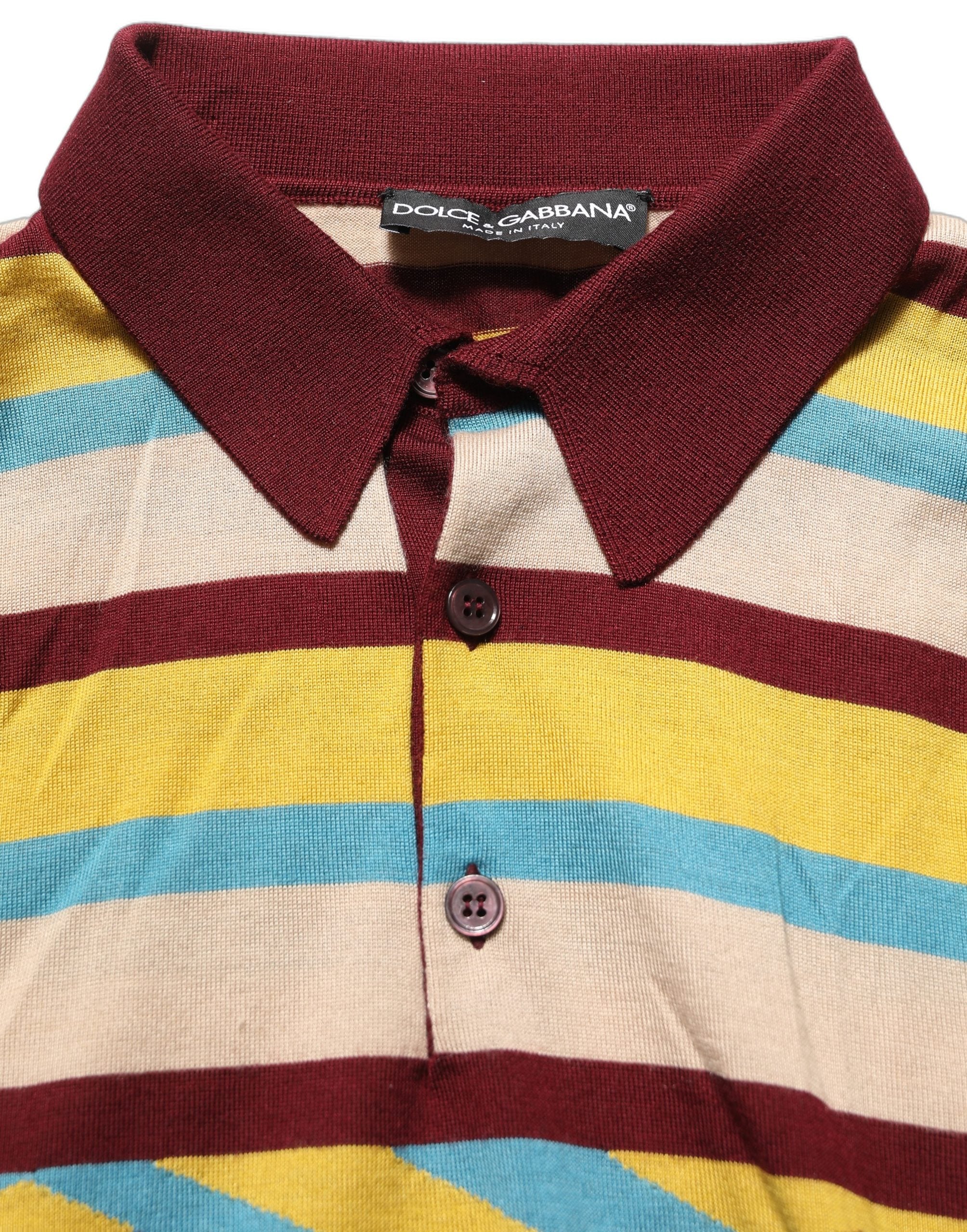 Dolce & Gabbana Multicolor Knitted Cashmere Pullover Men's Sweater