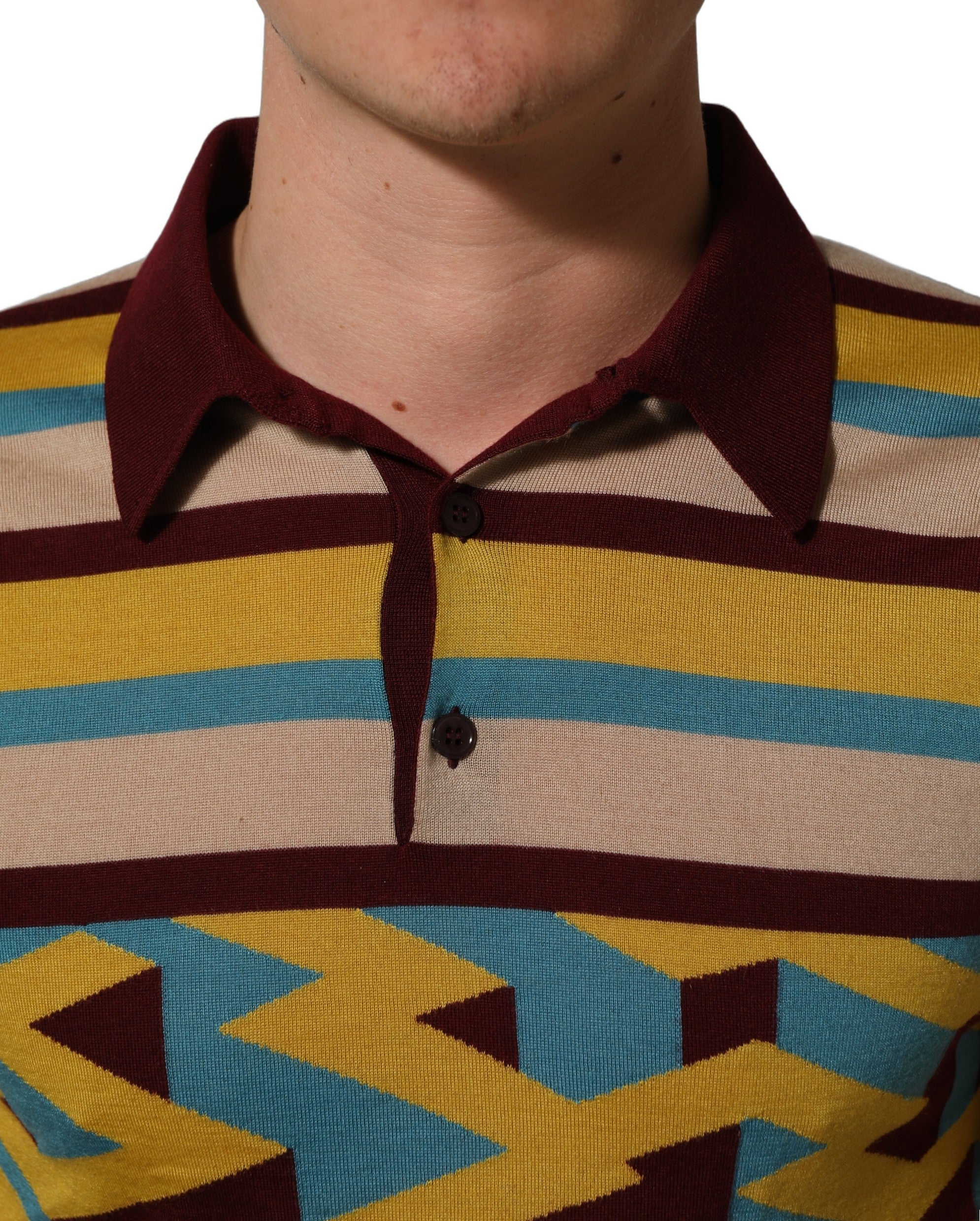 Dolce & Gabbana Multicolor Knitted Cashmere Pullover Men's Sweater