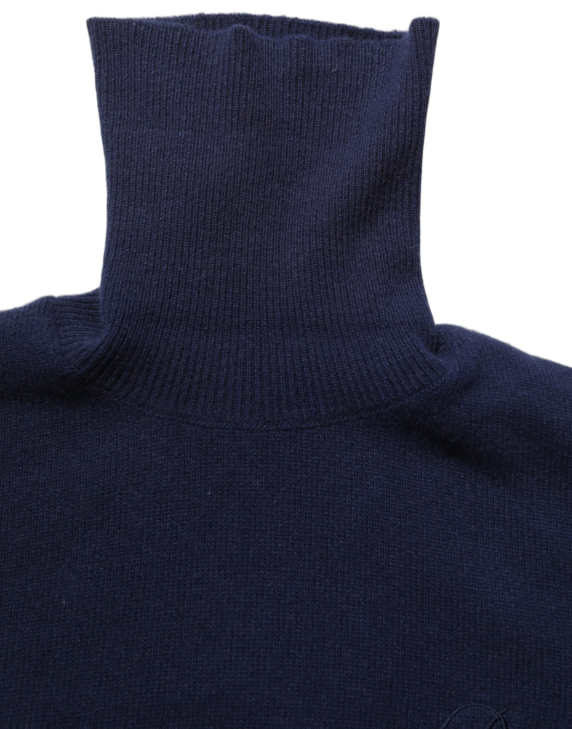 Dolce & Gabbana Blue Wool Knit Turtleneck Pullover Men's Sweater