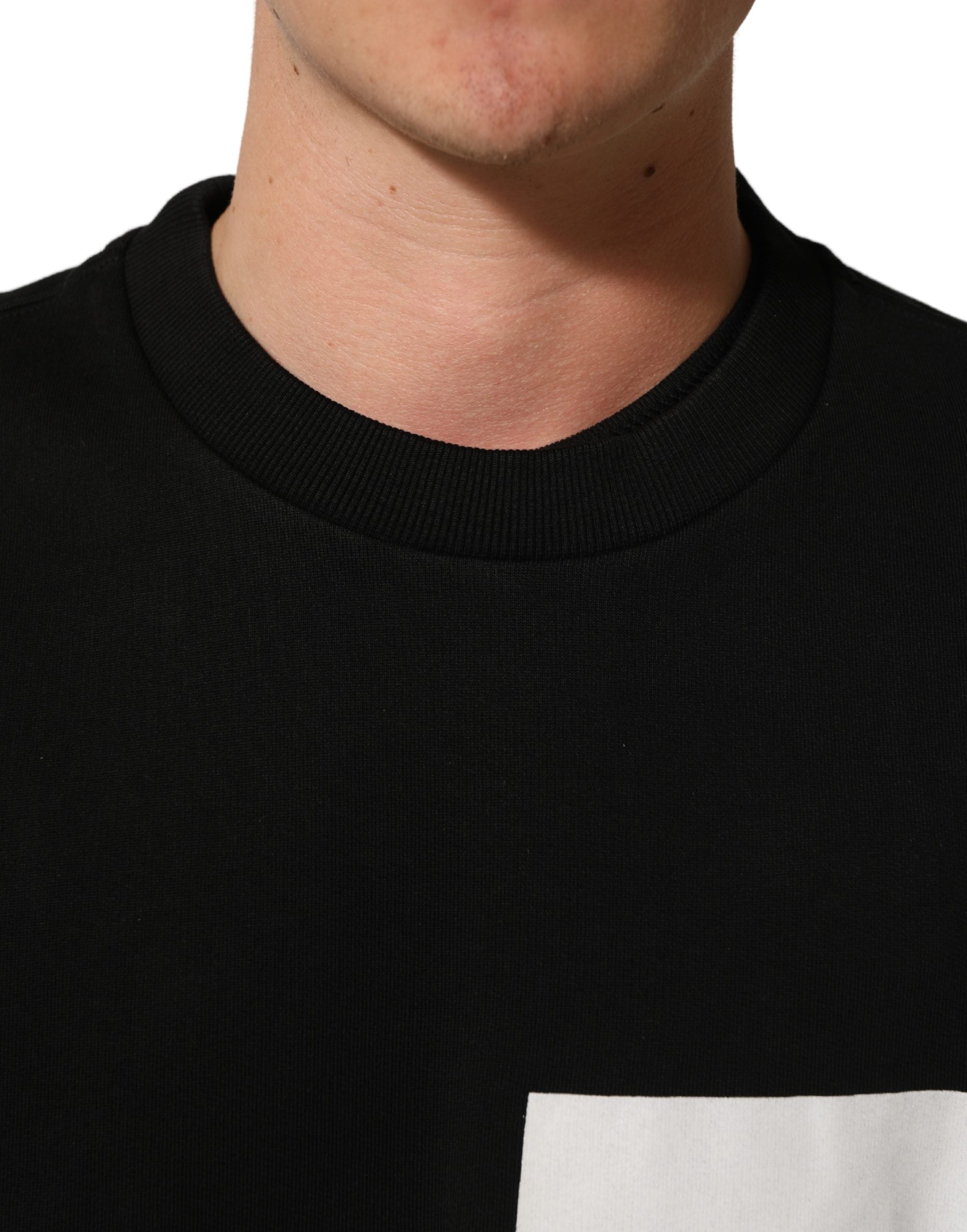 Dolce & Gabbana Black Cotton Logo Print Sweatshirt Men's Sweater (Pre-Owned)