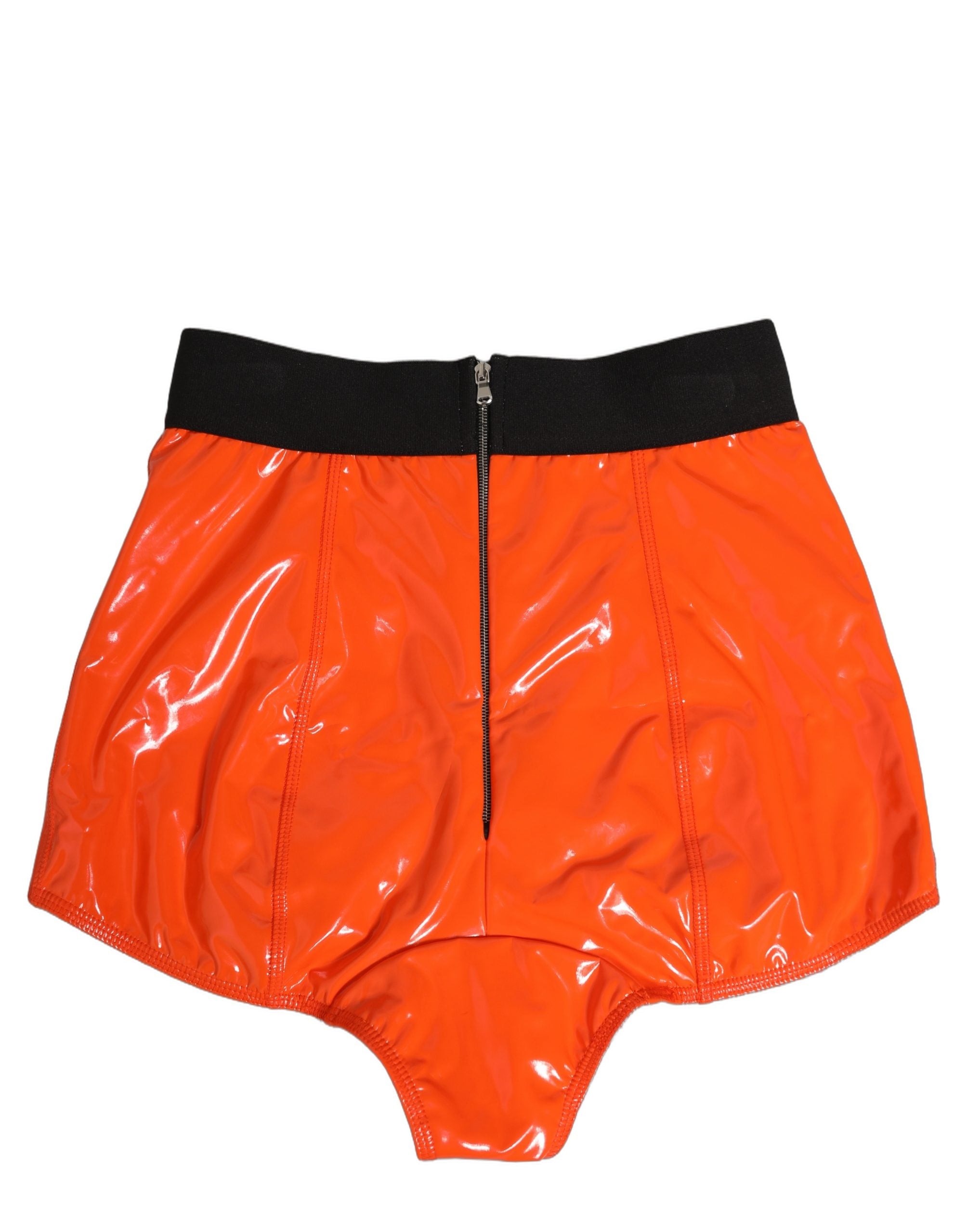Dolce & Gabbana Orange Polyester Logo High Waist Girdle Women's Underwear