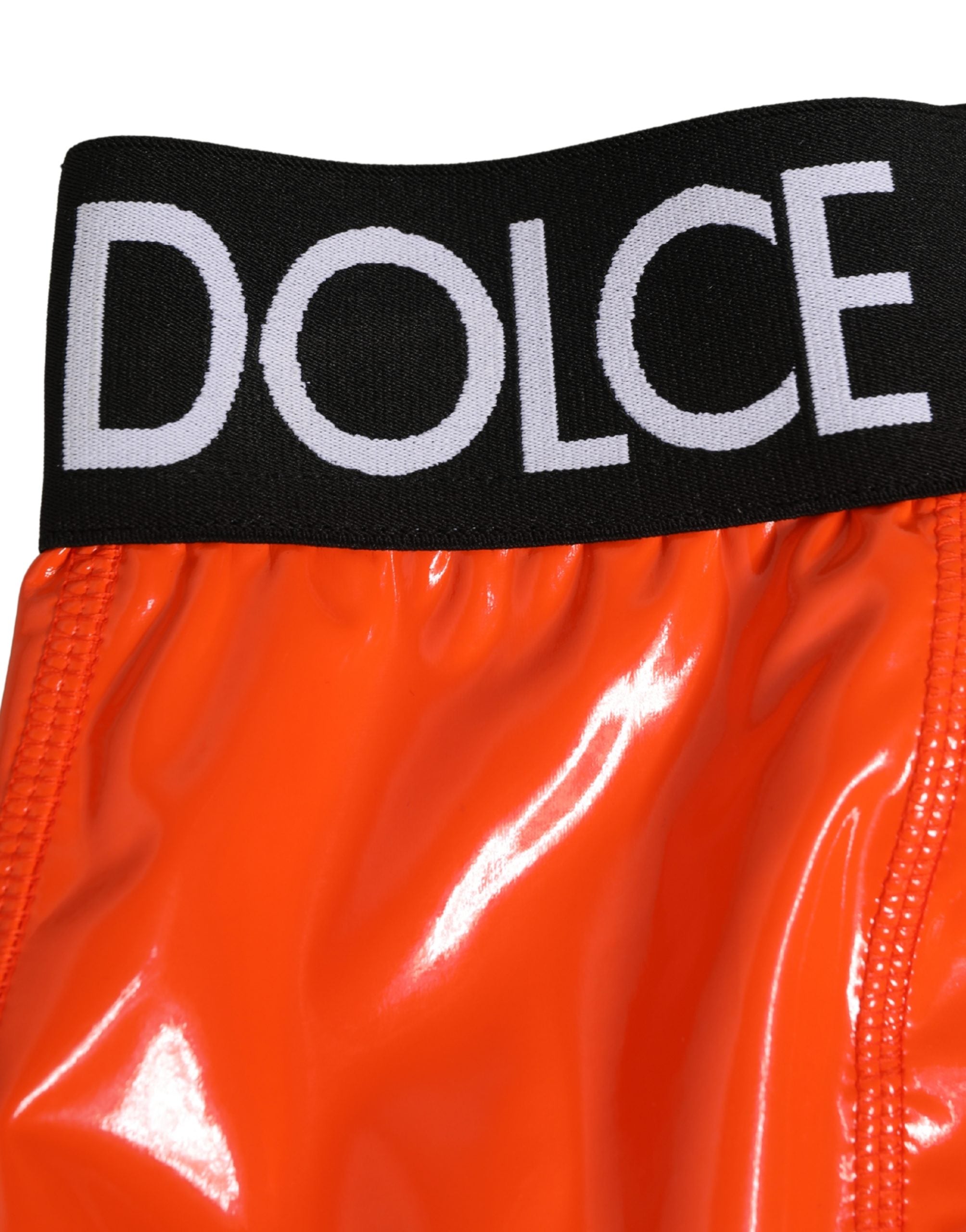 Dolce & Gabbana Orange Polyester Logo High Waist Girdle Women's Underwear