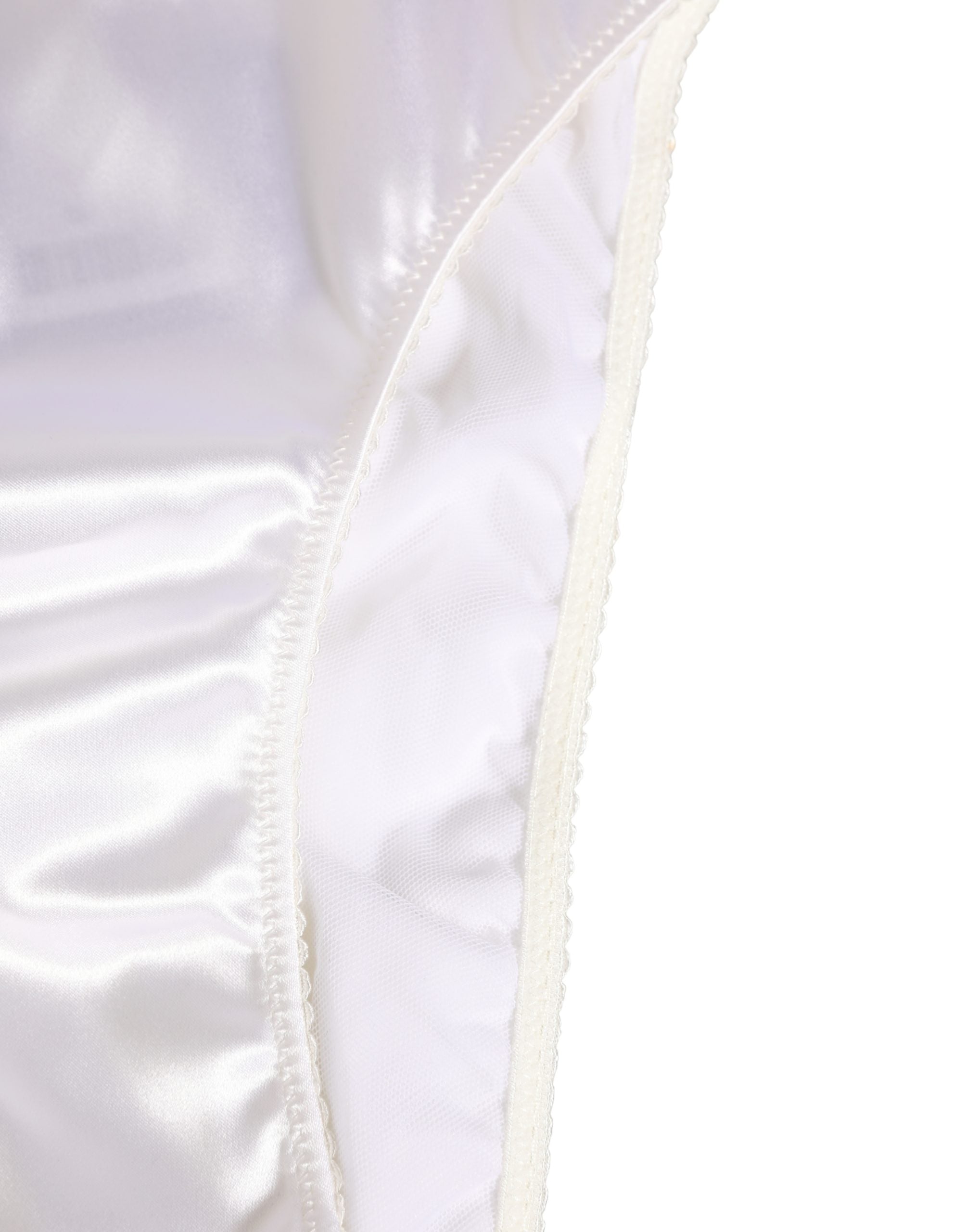 Dolce & Gabbana White Satin High-Waist Brief Logo Women Women's Underwear