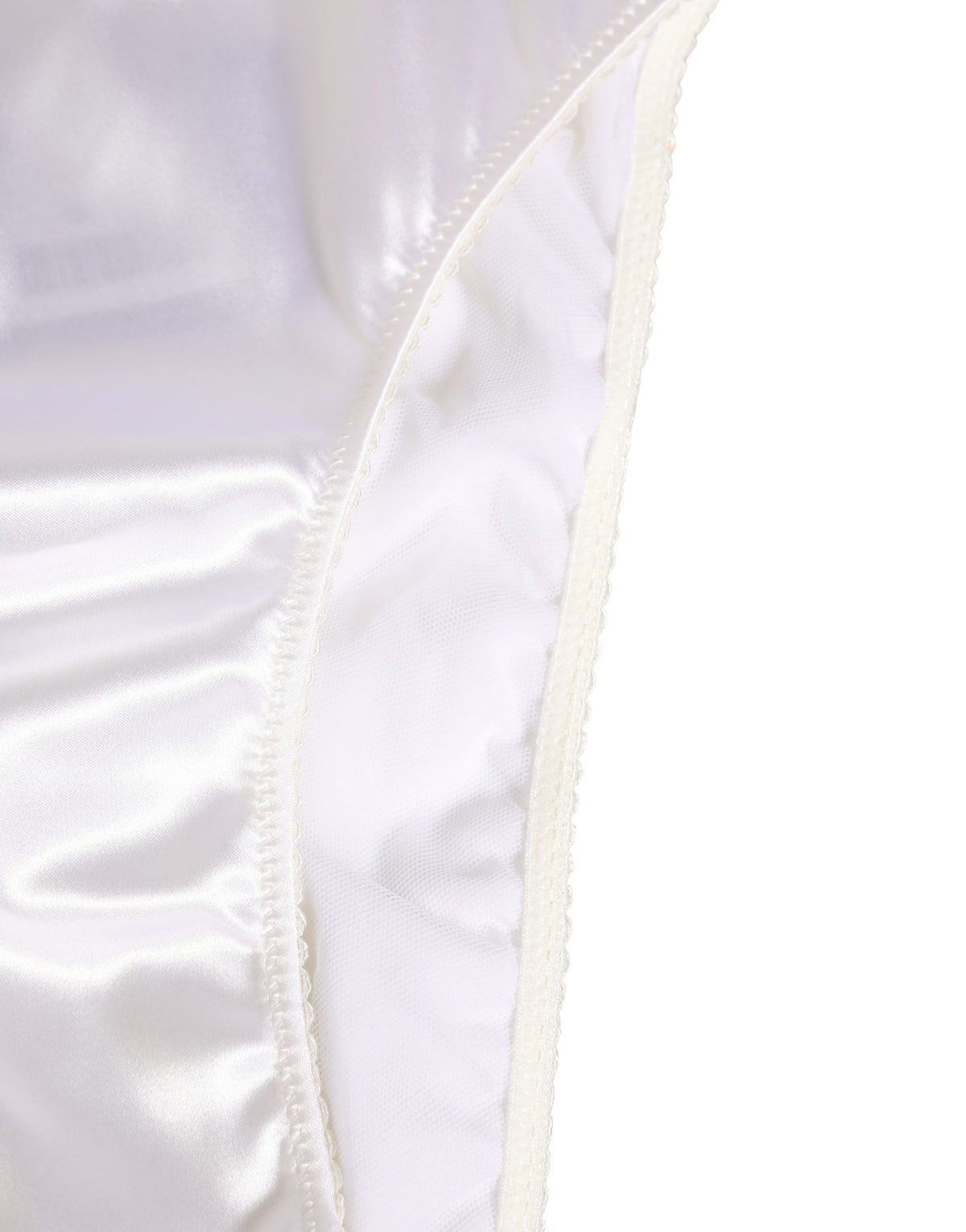Dolce & Gabbana White Satin High-Waist Brief Logo Women Women's Underwear