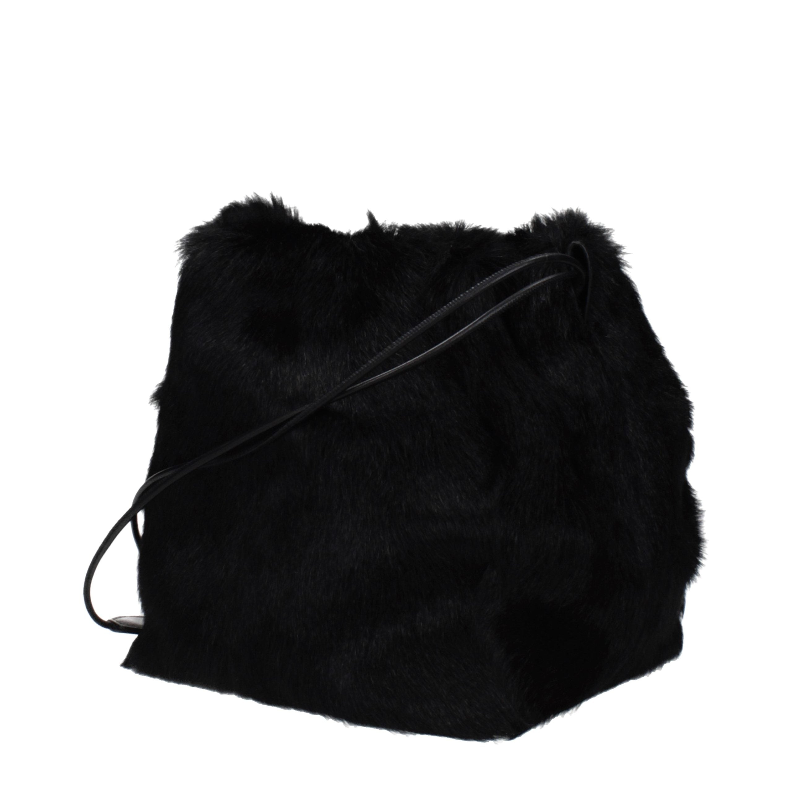 Jil Sander Black Fur Shoulder Women's Bag