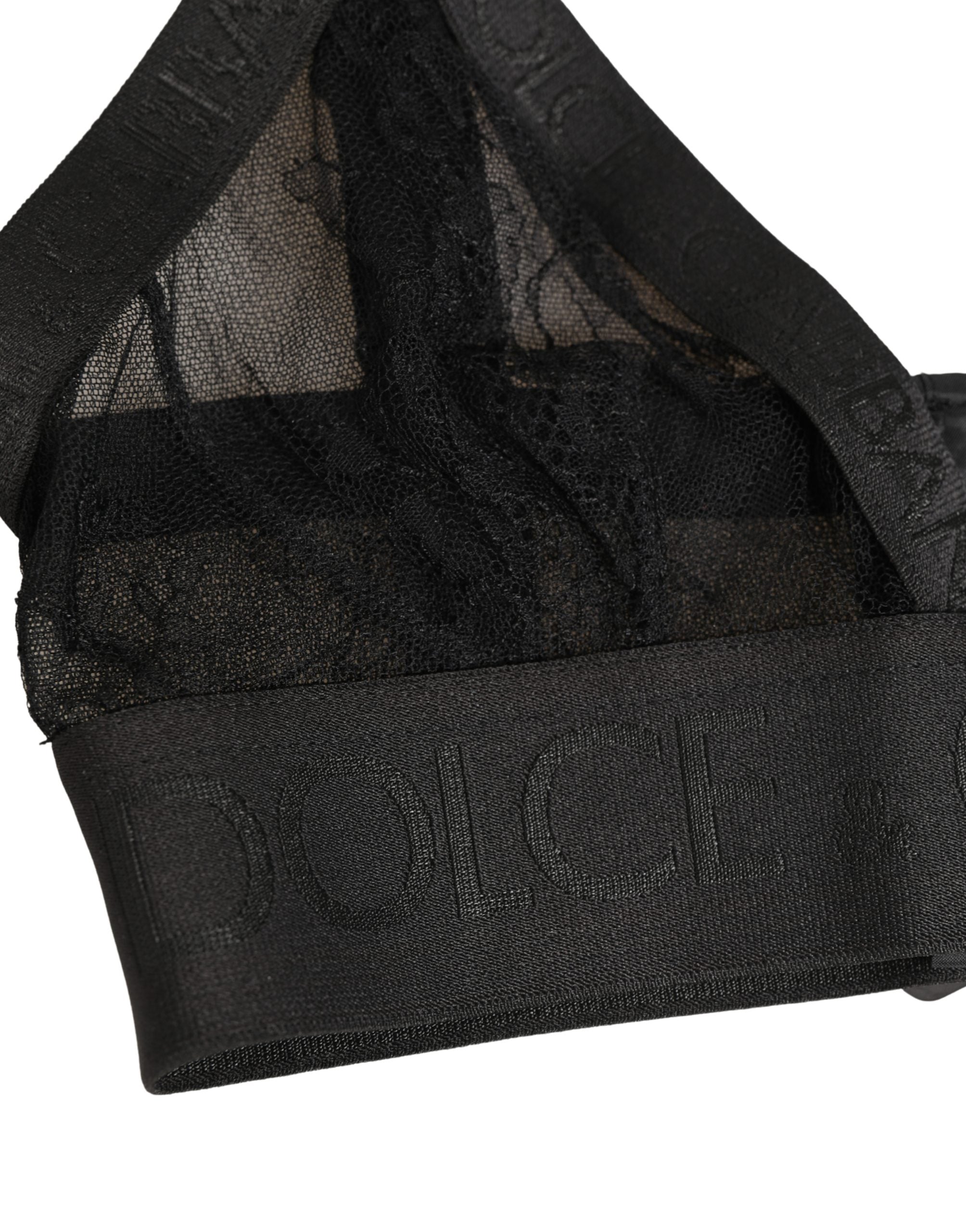 Dolce & Gabbana Black Logo Monogram Soft Cup Brassiere Women's Underwear