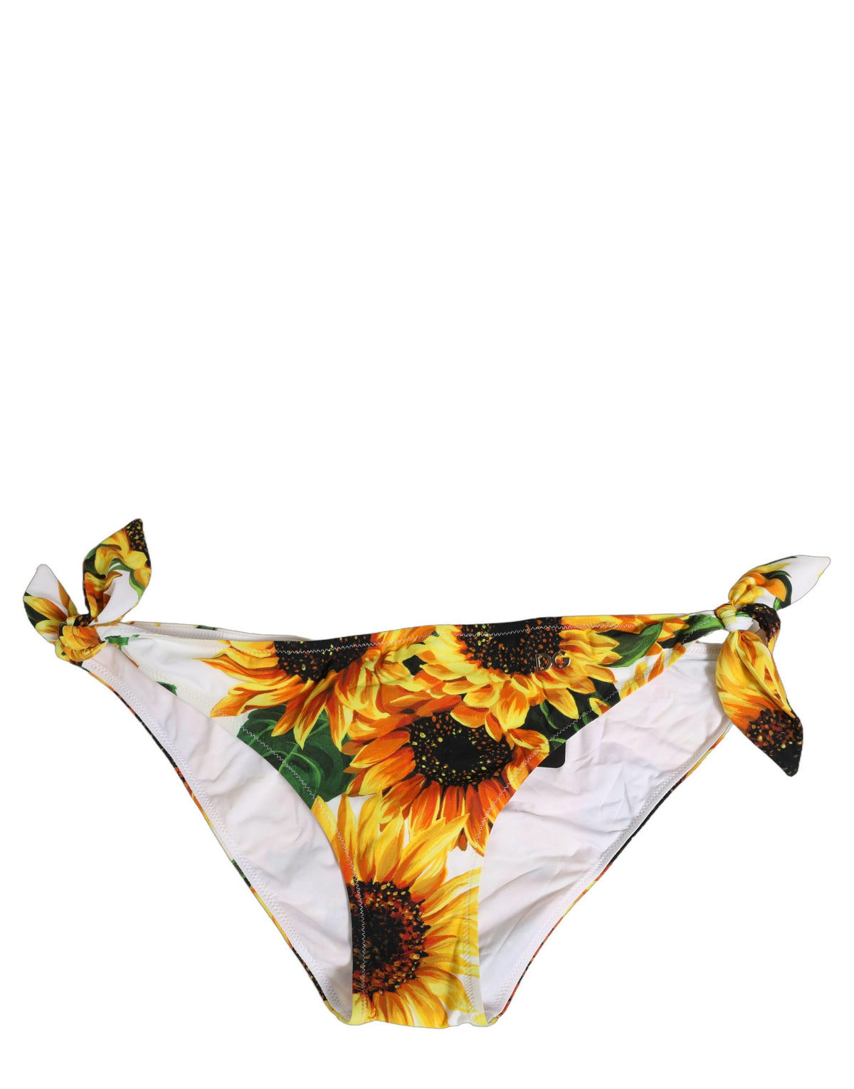 Dolce & Gabbana Yellow Nylon Sunflower Bikini Bottom Women's Swimwear