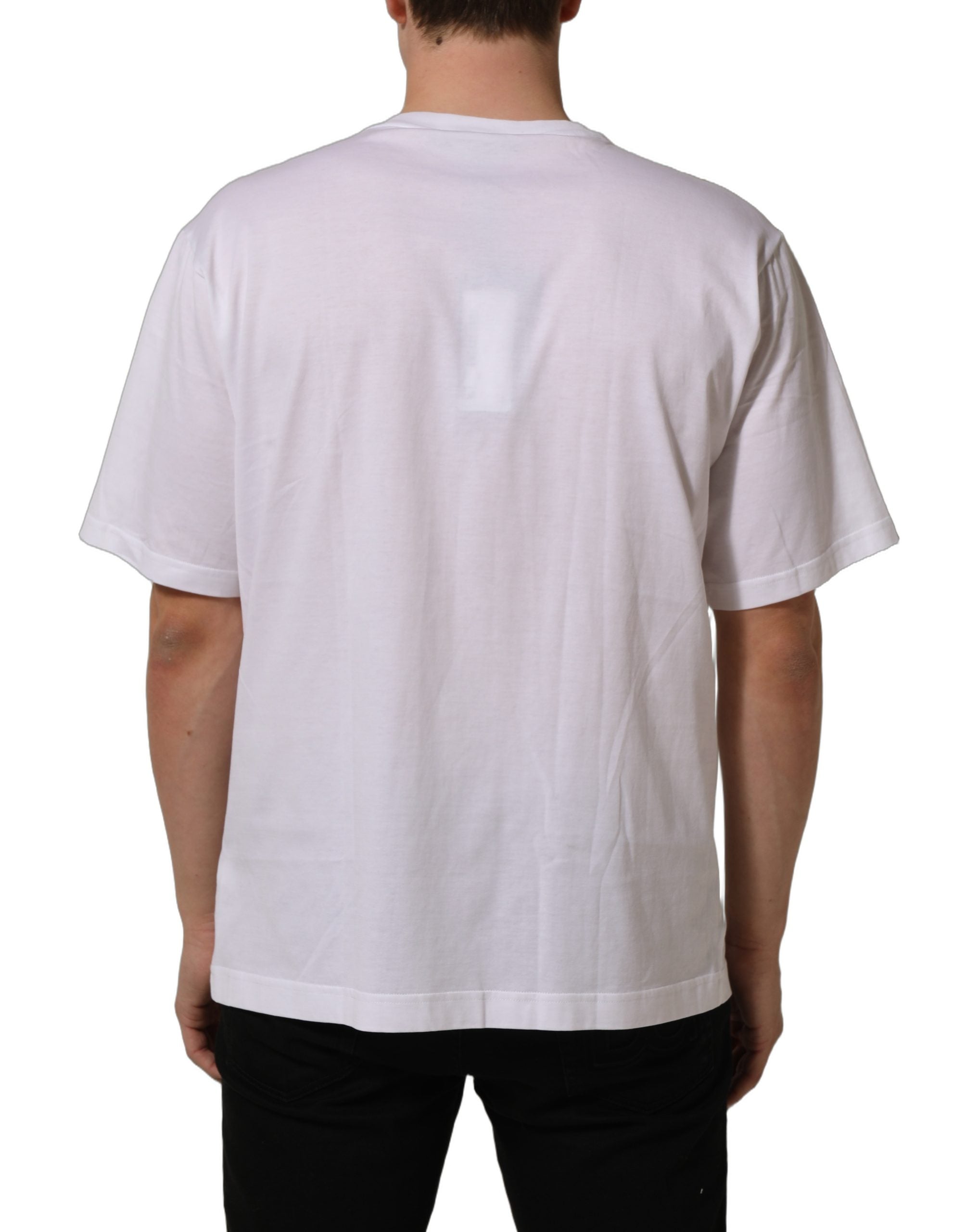 Dolce & Gabbana White Metal DG Logo Short Sleeves Men's T-shirt