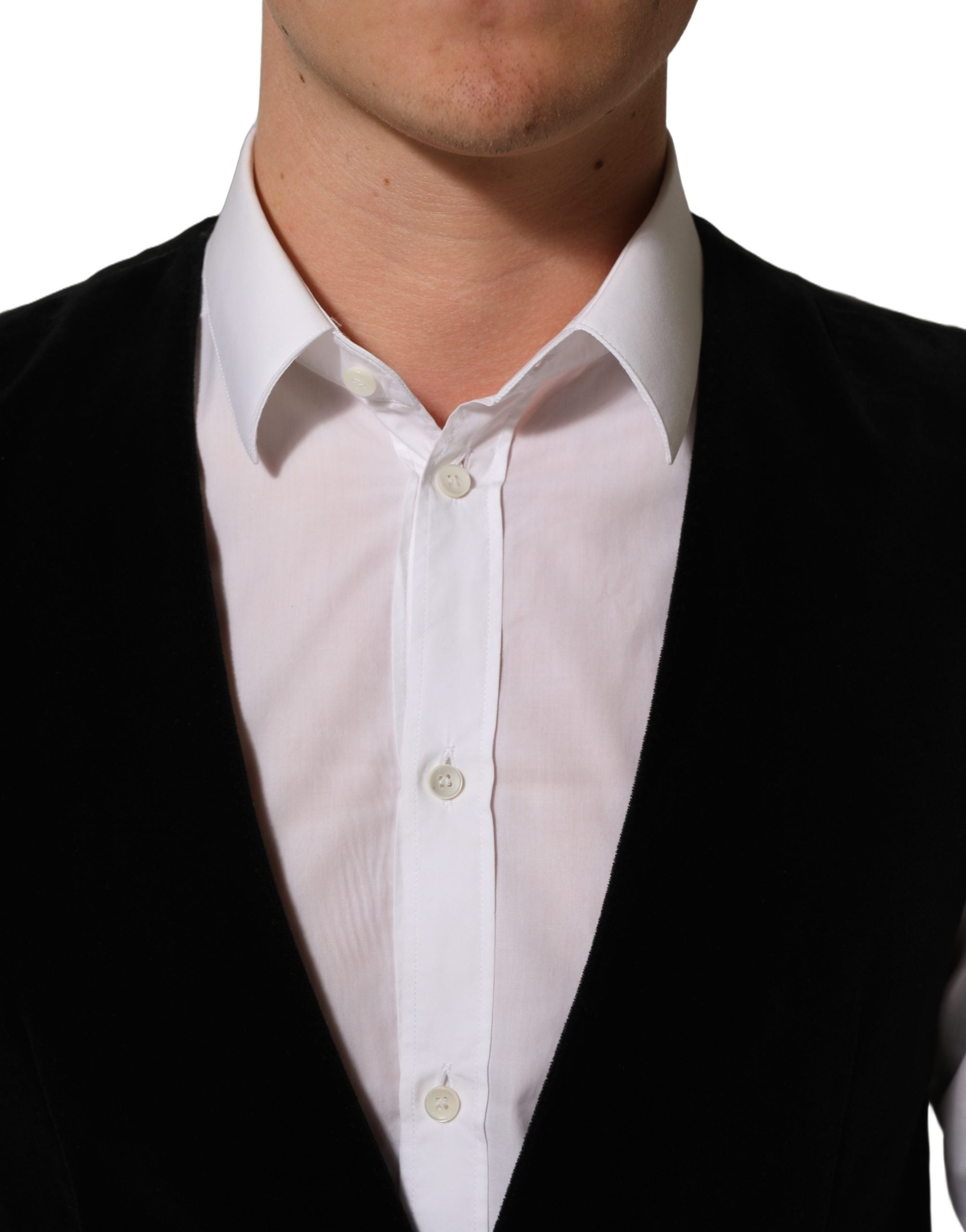 Dolce & Gabbana Black Wool Blend Waistcoat Formal Dress Men's Vest