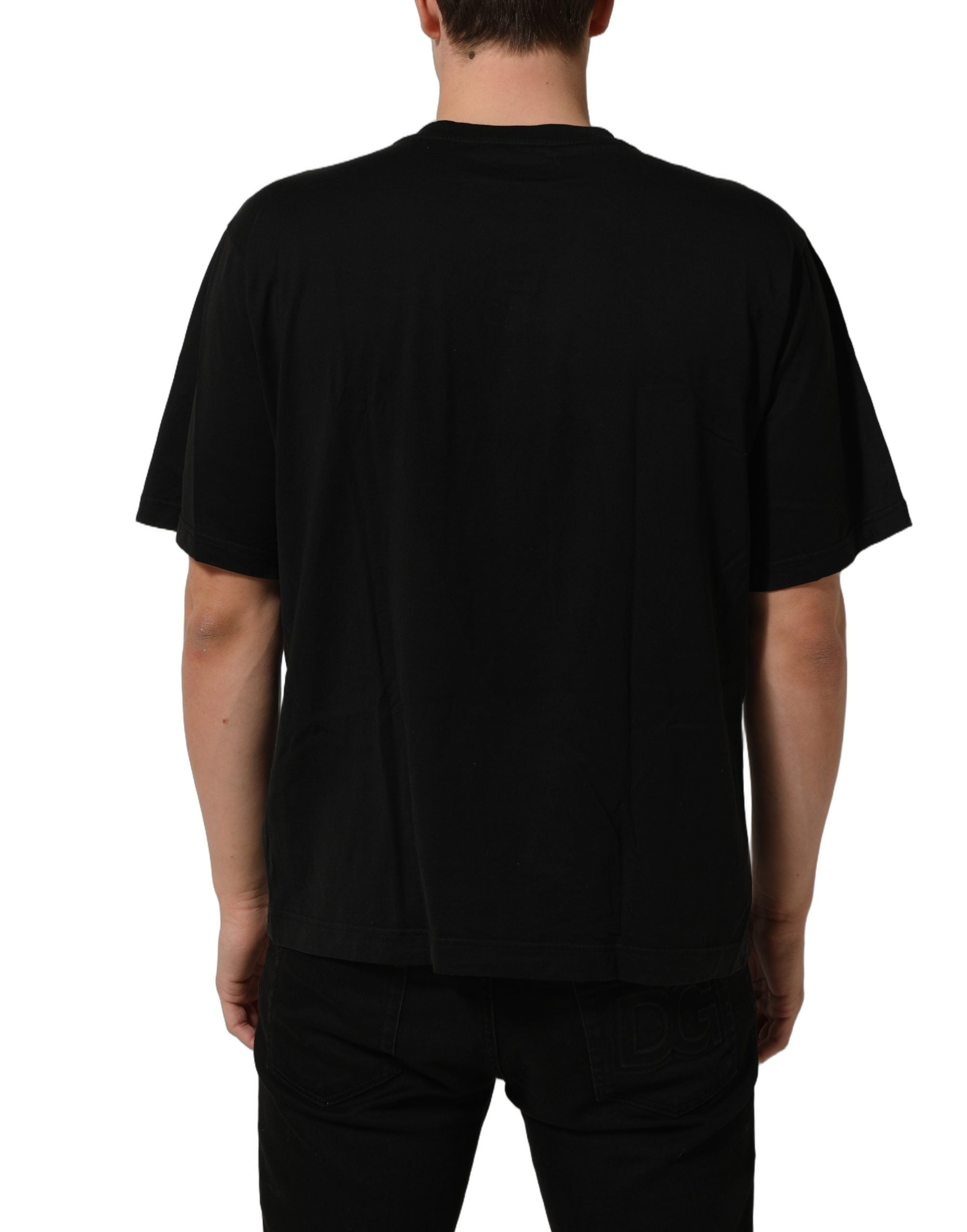 Dolce & Gabbana Black Metal DG Logo Short Sleeves Men's T-shirt (Pre-Owned)
