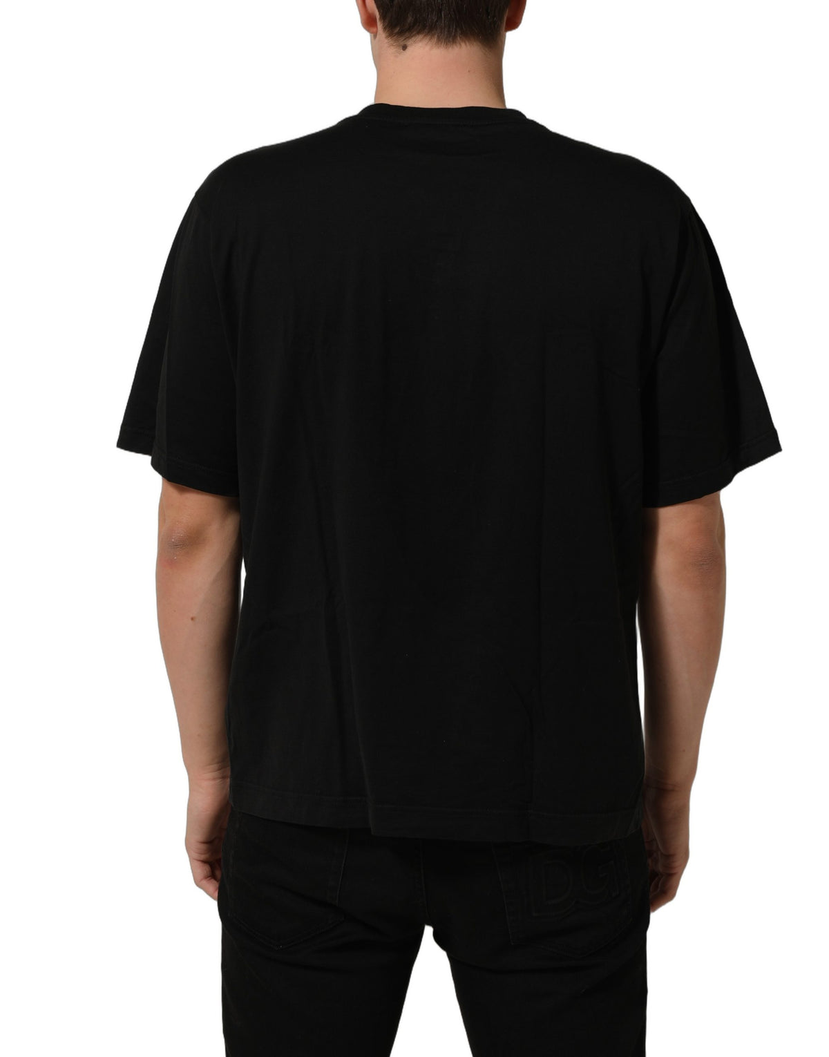 Dolce & Gabbana Black Metal DG Logo Short Sleeves Men's T-shirt (Pre-Owned)