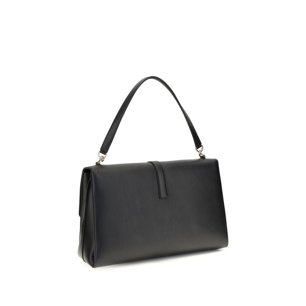Ferragamo Black Calf Leather Bos Taurus Shoulder Women's Bag