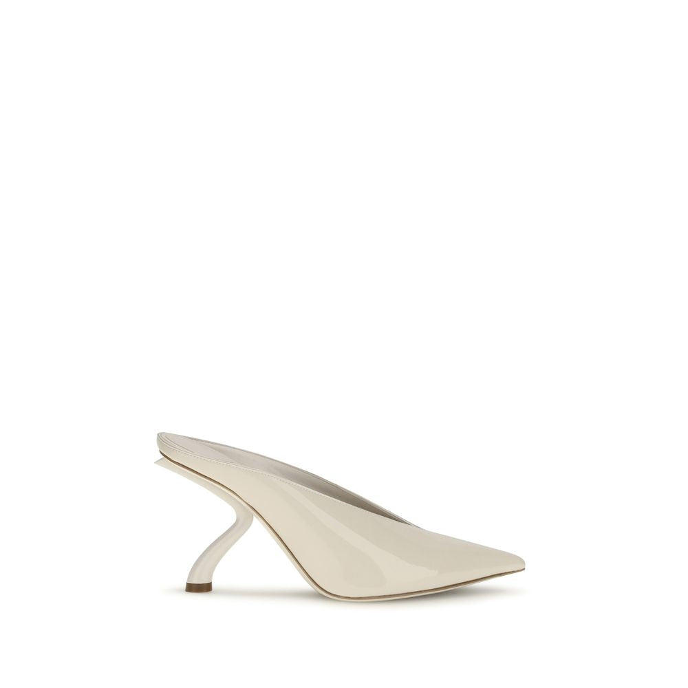 Ferragamo Beige Calf Leather Bos Taurus Women's Mules