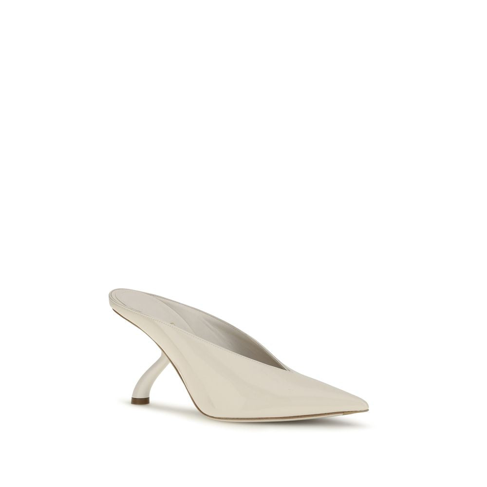 Ferragamo Beige Calf Leather Bos Taurus Women's Mules
