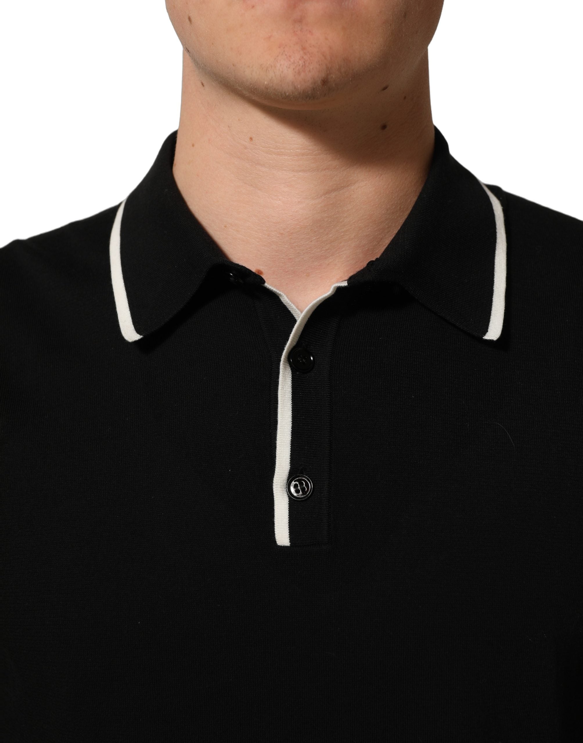 Dolce & Gabbana Black Cotton Collared Short Sleeves Polo Men's T-shirt (Pre-Owned)