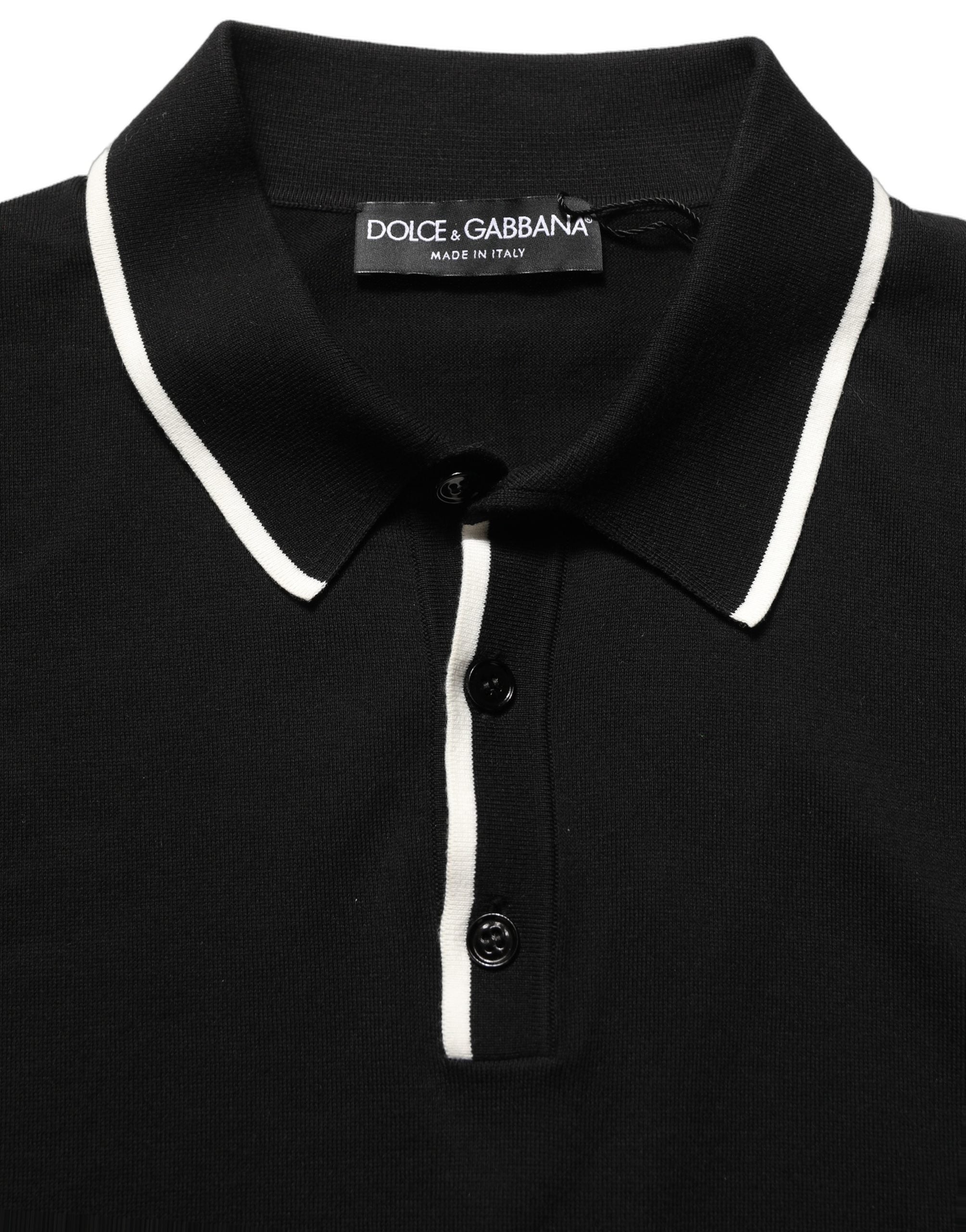 Dolce & Gabbana Black Cotton Collared Short Sleeves Polo Men's T-shirt (Pre-Owned)