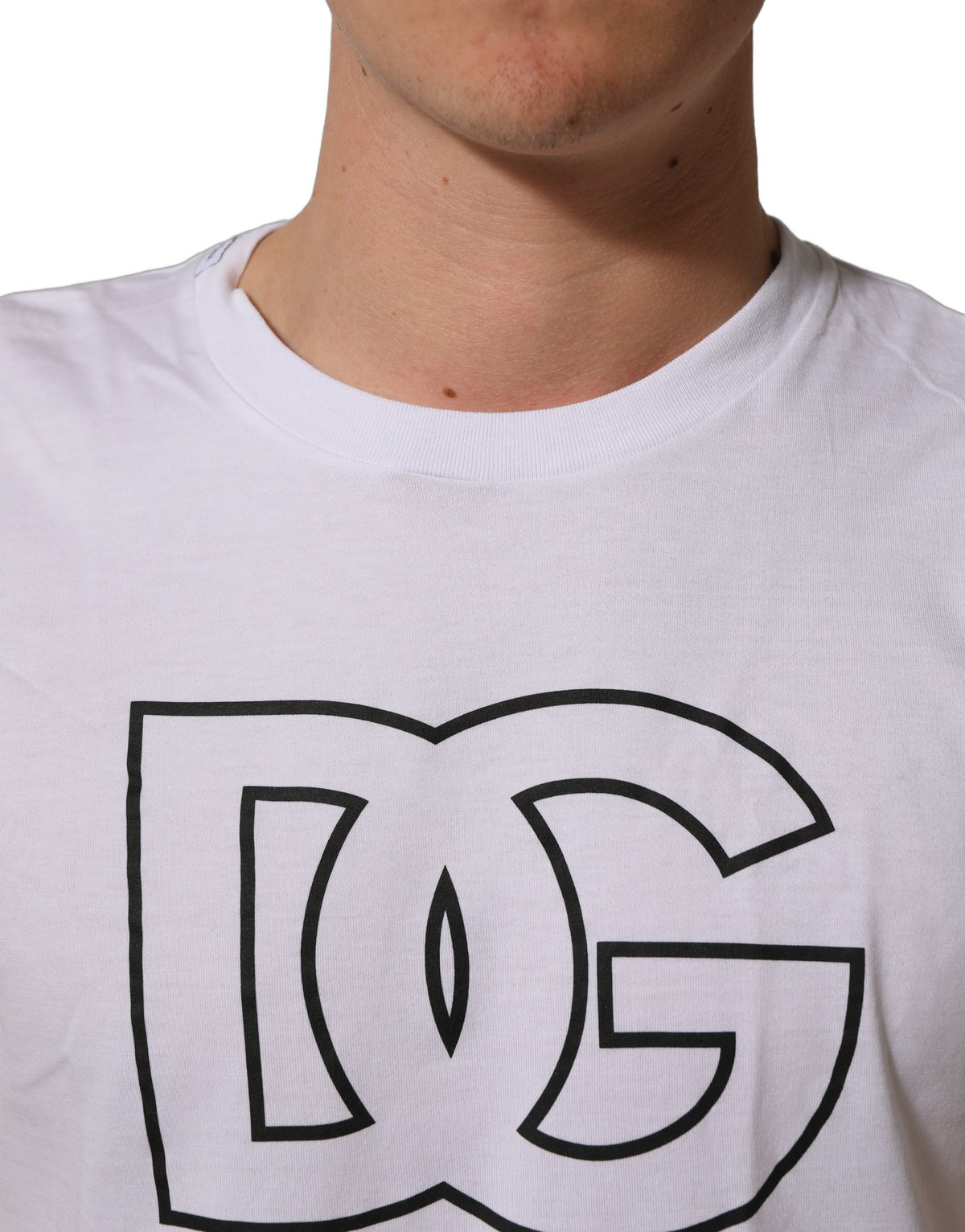 Dolce & Gabbana White DG Logo Print Short Sleeves Men Men's T-shirt (Pre-Owned)