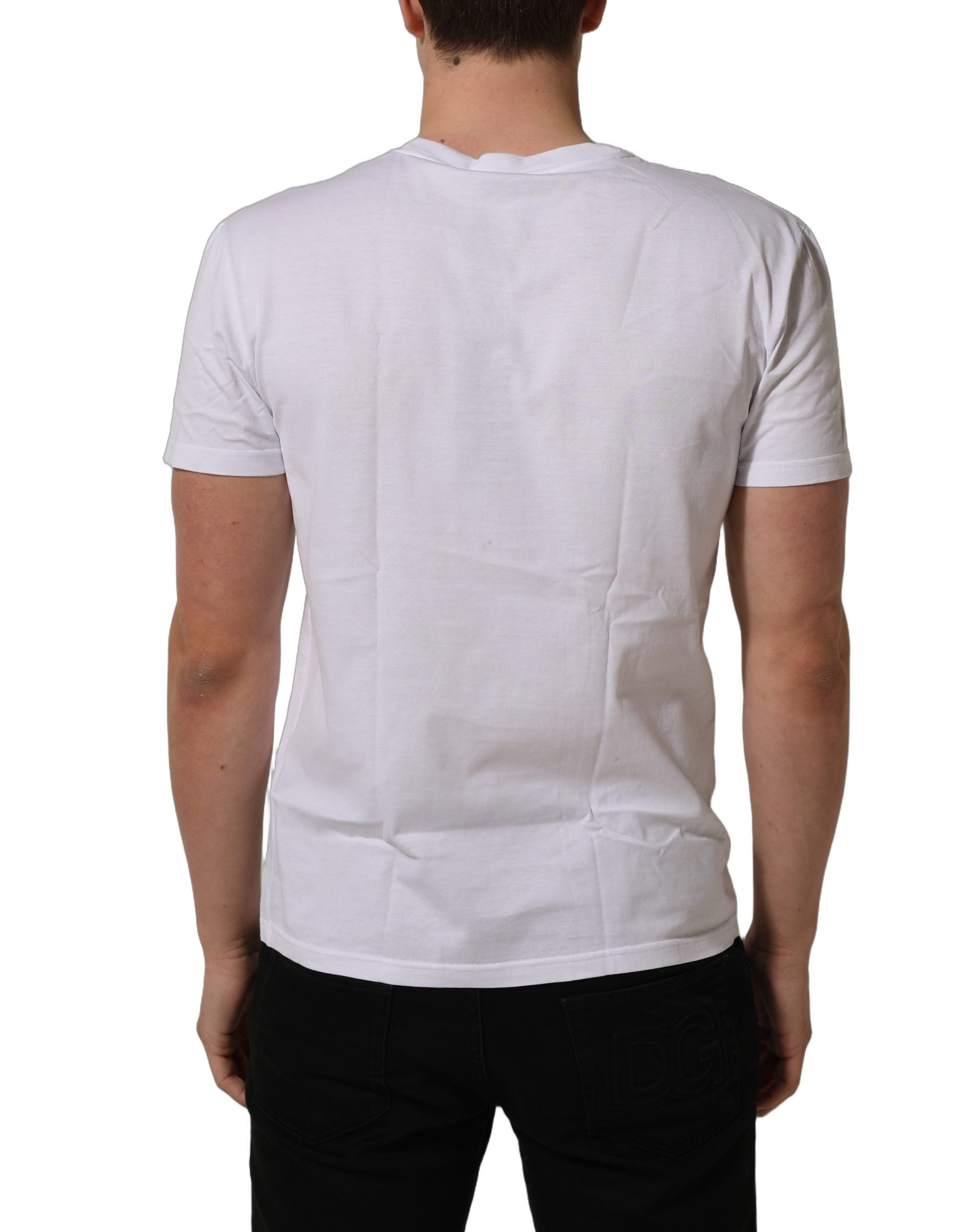 Dolce & Gabbana White DG Logo Print Short Sleeves Men Men's T-shirt (Pre-Owned)