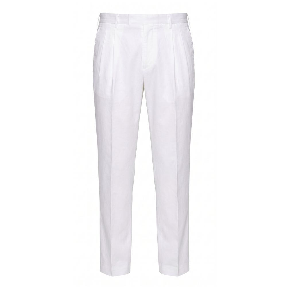 Malo White Cotton Men Men's Pant