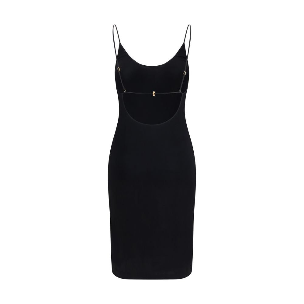 Saint Laurent Black Viscose Cocktail Women's Dress