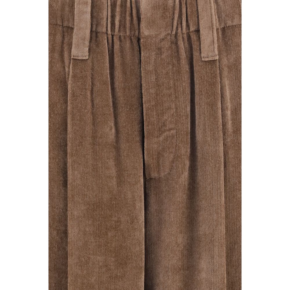 Brunello Cucinelli Brown Viscose Casual Women's Pants