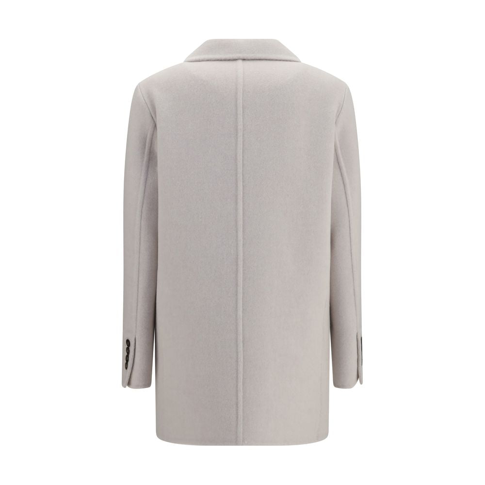 Brunello Cucinelli White Wool Oves Aries Full-Length Women's Jacket