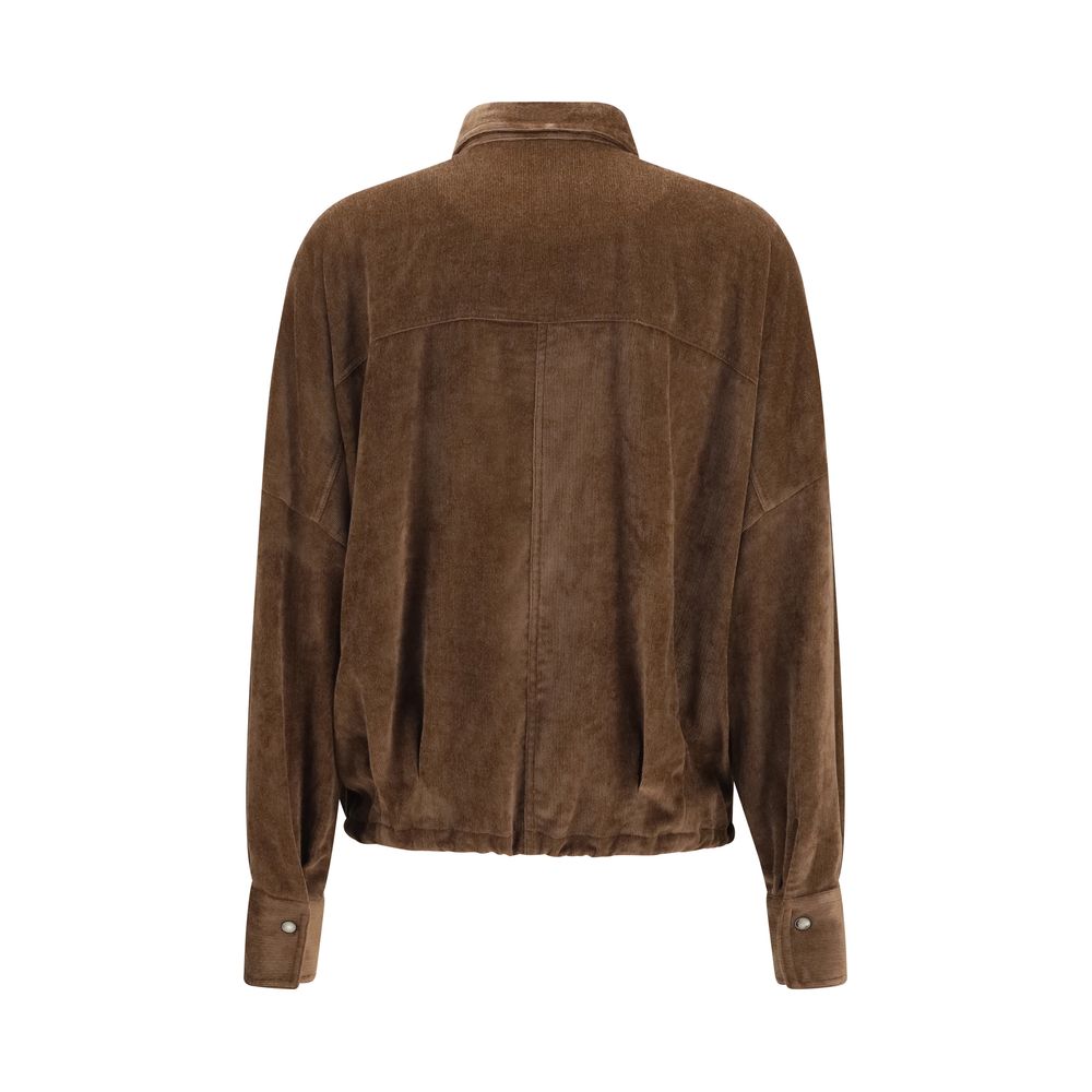 Brunello Cucinelli Brown Viscose Pattern Women's Shirt