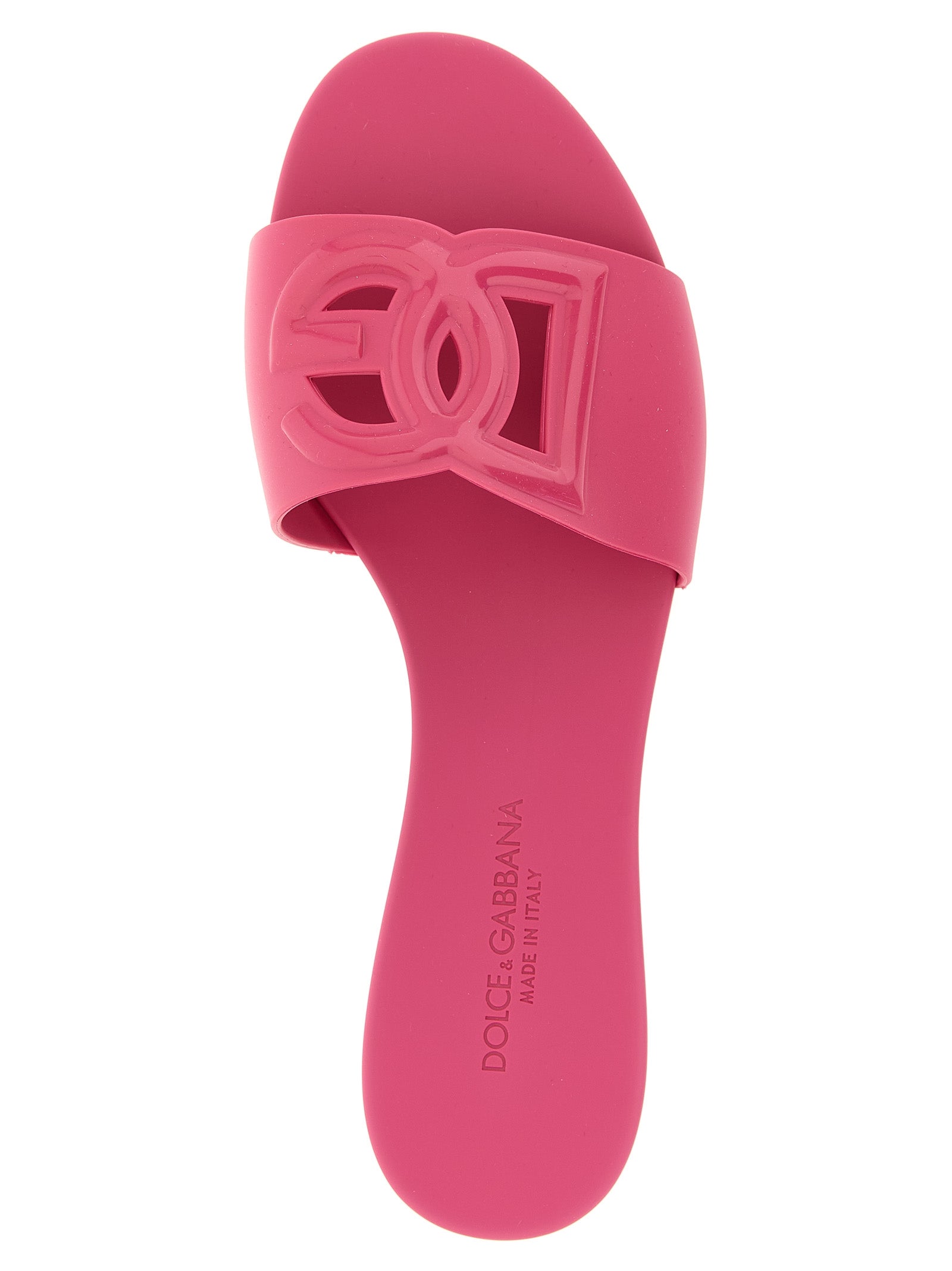 Dolce & Gabbana Fuchsia Polyurethane Women's Slides