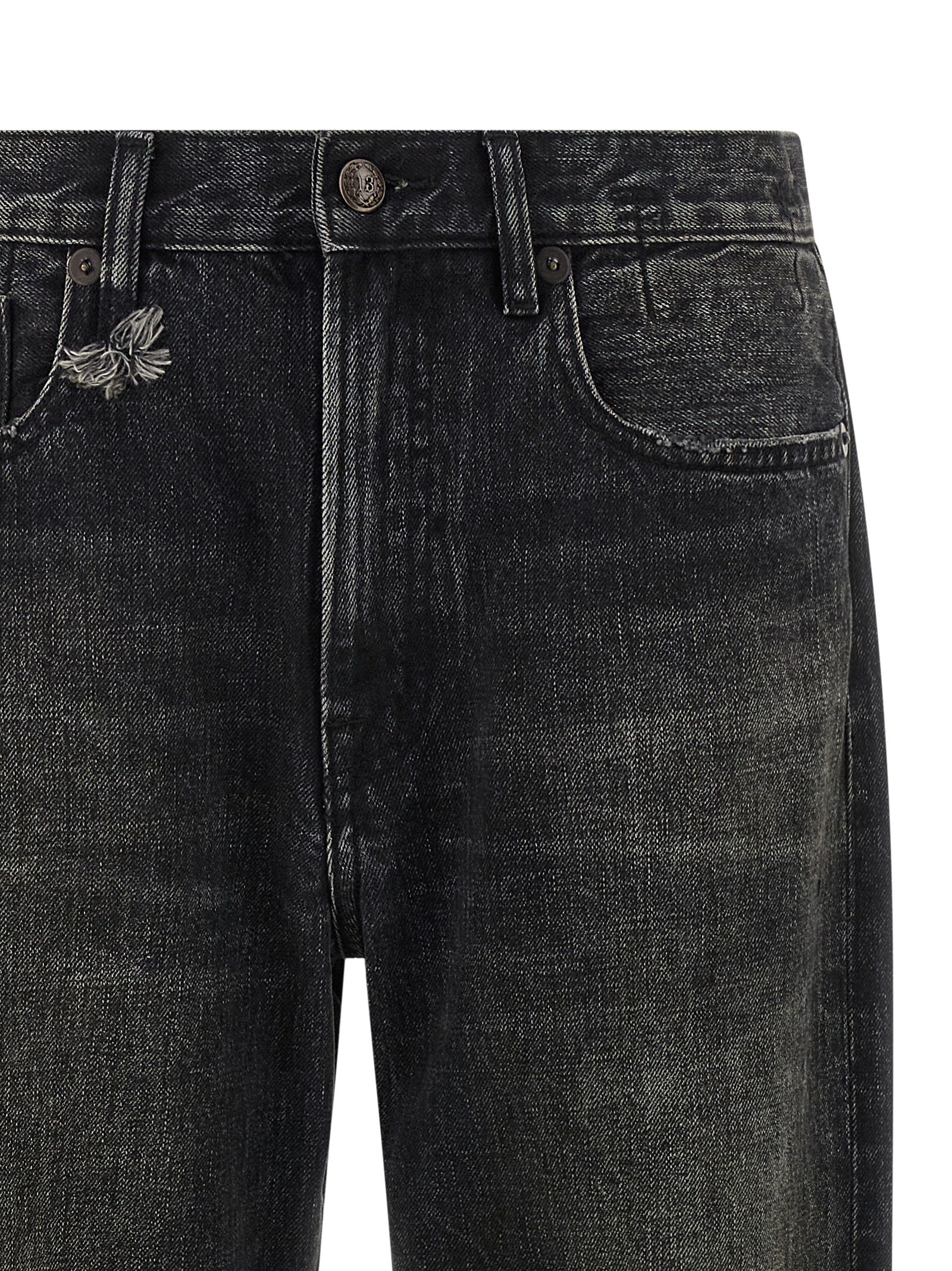 R13 Black Cotton Straight-Leg Women's Jeans