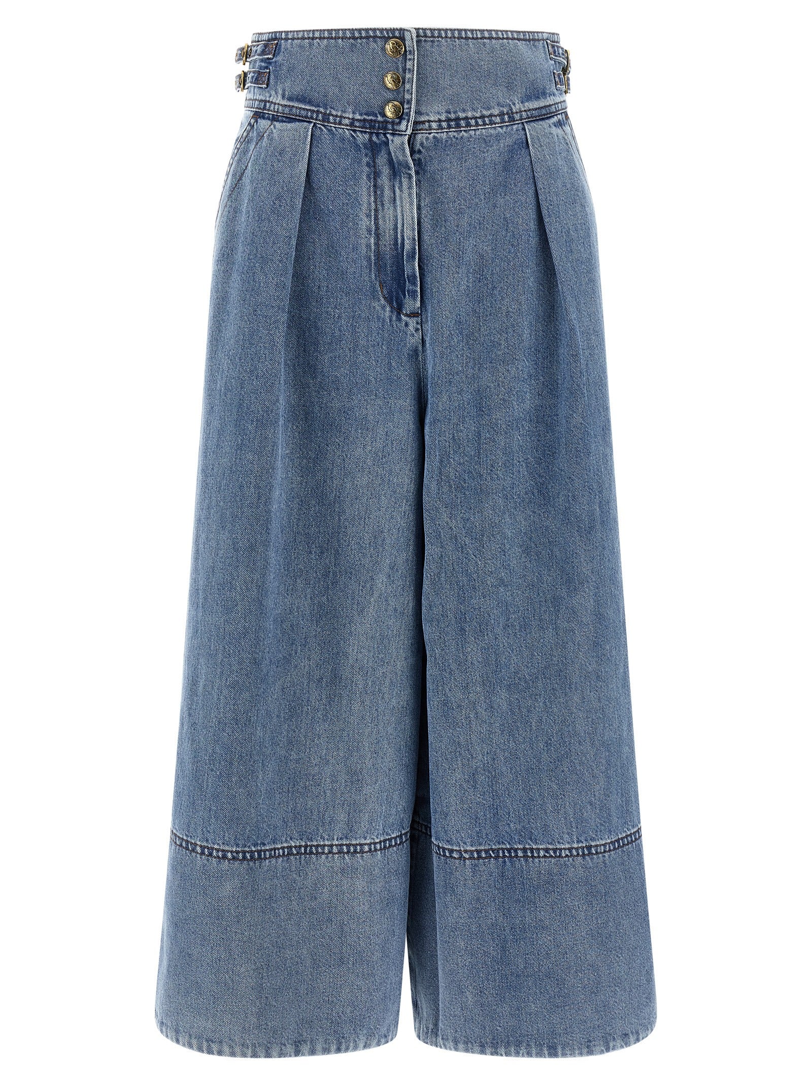 Zimmermann Blue Cotton Cropped Women's Jeans