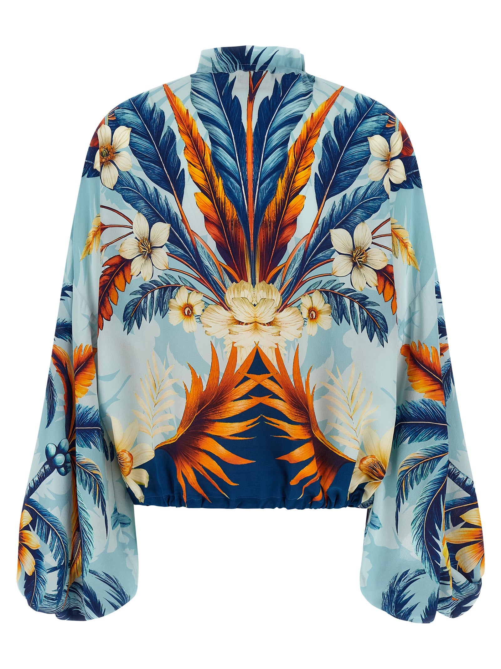 F.R.S. - FOR RESTLESS SLEEPERS Blue Silk Women's Blouse