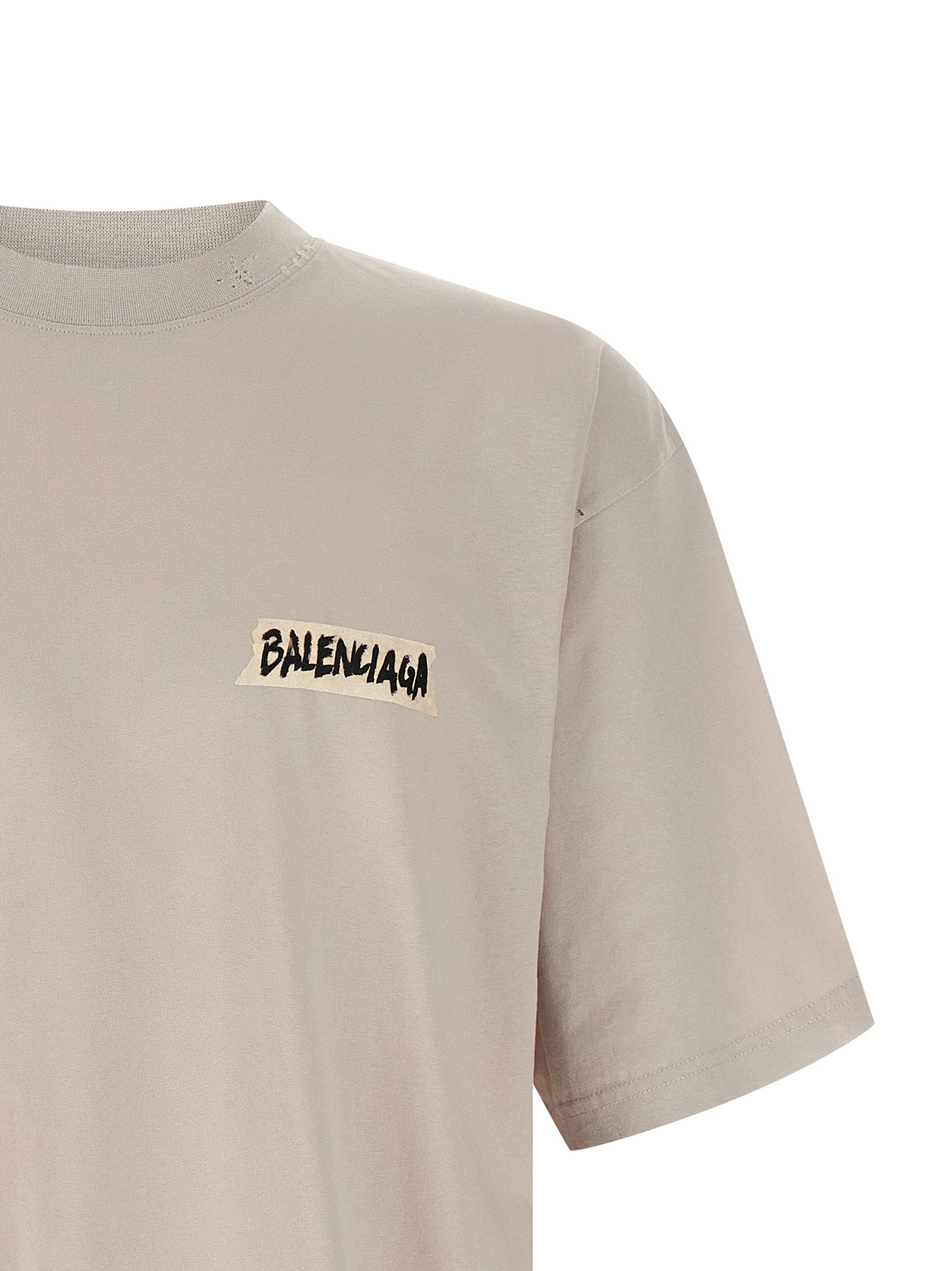 Balenciaga Gray Cotton Men's T-Shirt