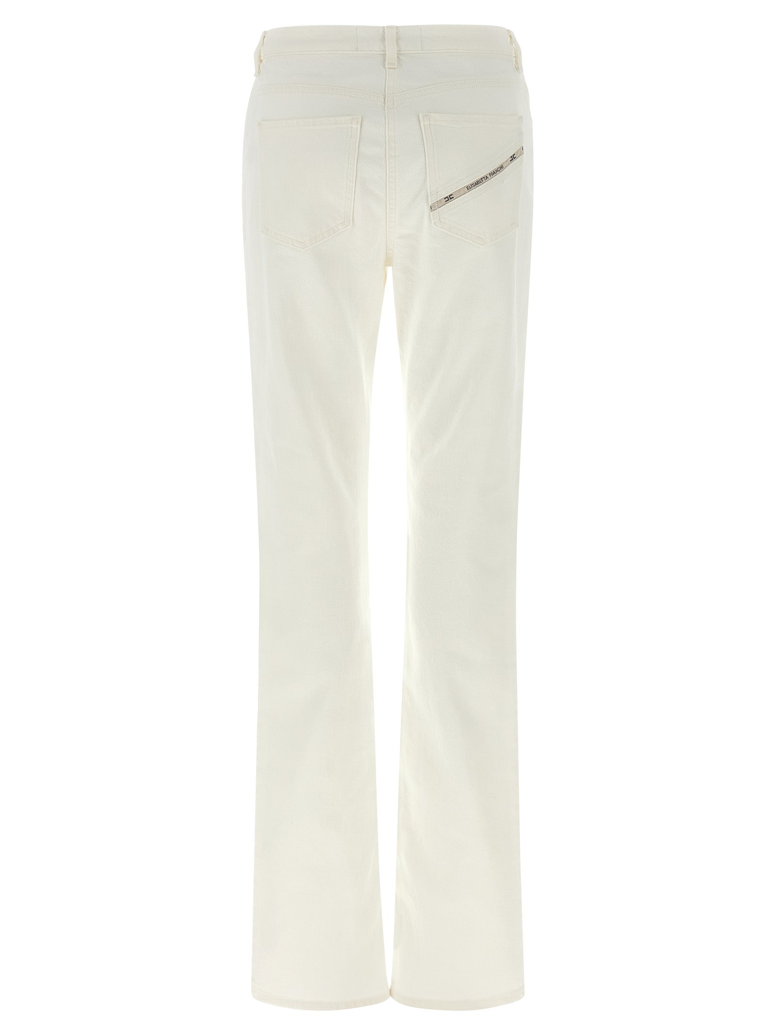 Elisabetta Franchi White Cotton Jeans Women's Denim