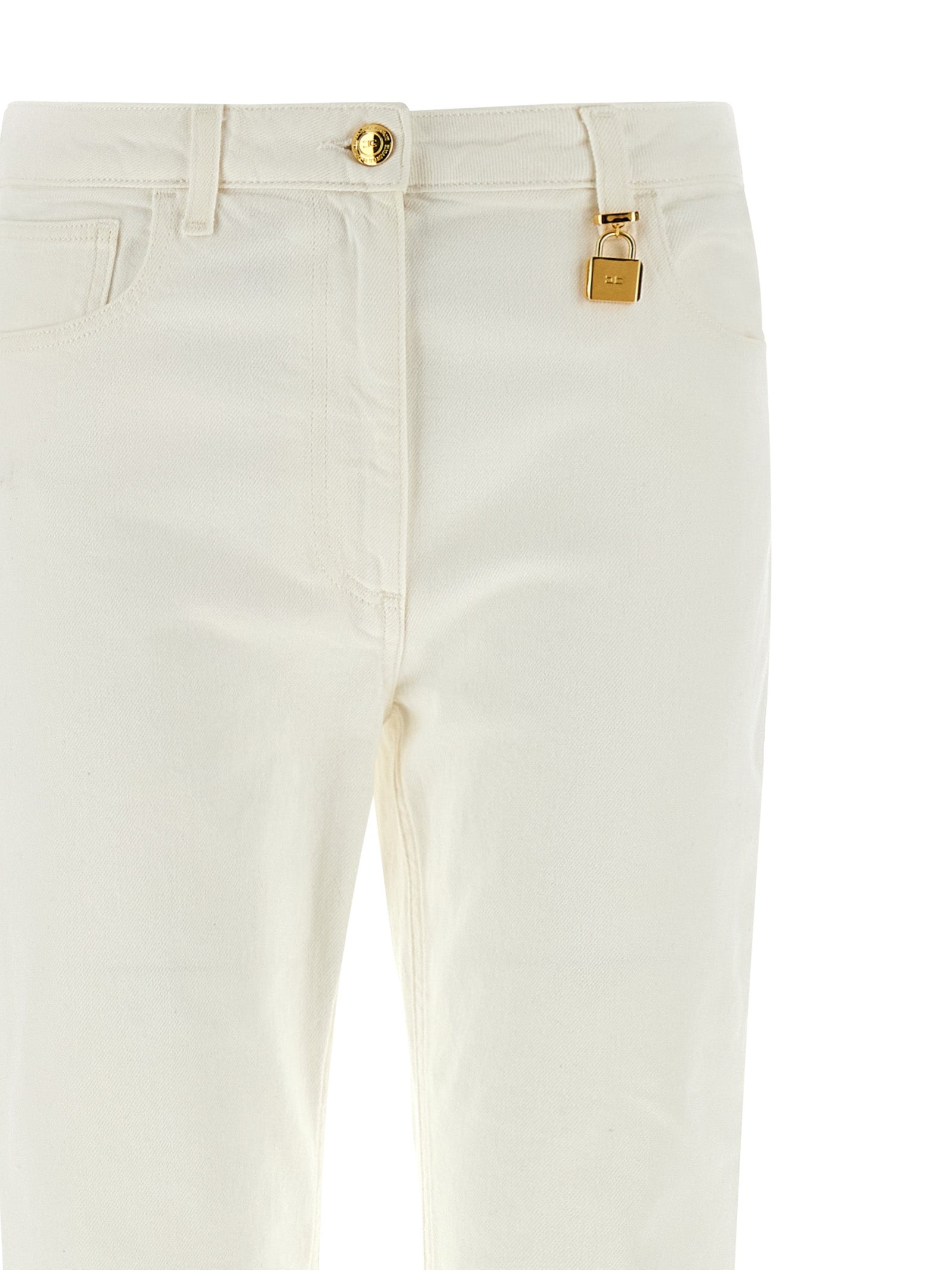 Elisabetta Franchi White Cotton Jeans Women's Denim