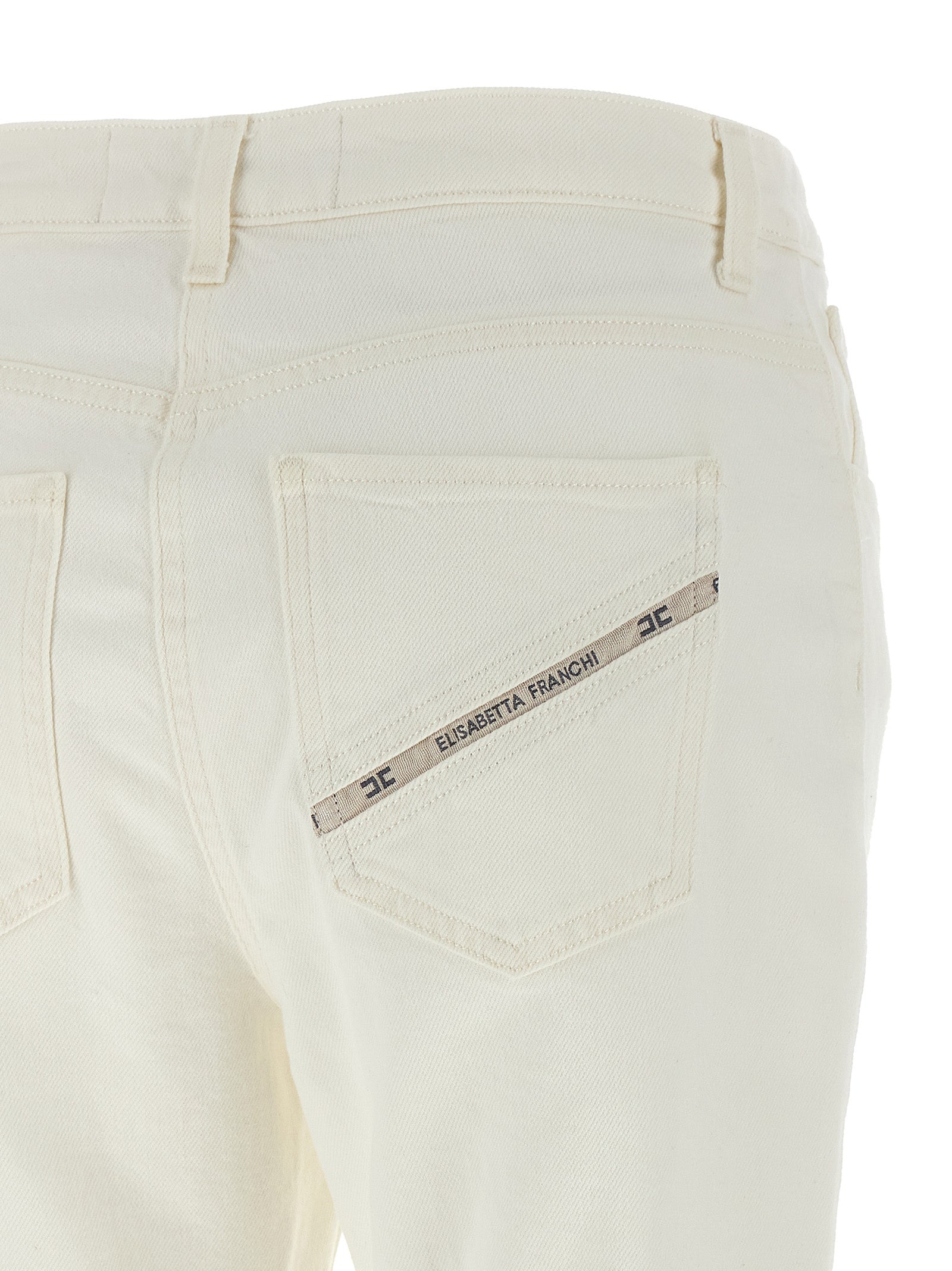 Elisabetta Franchi White Cotton Jeans Women's Denim