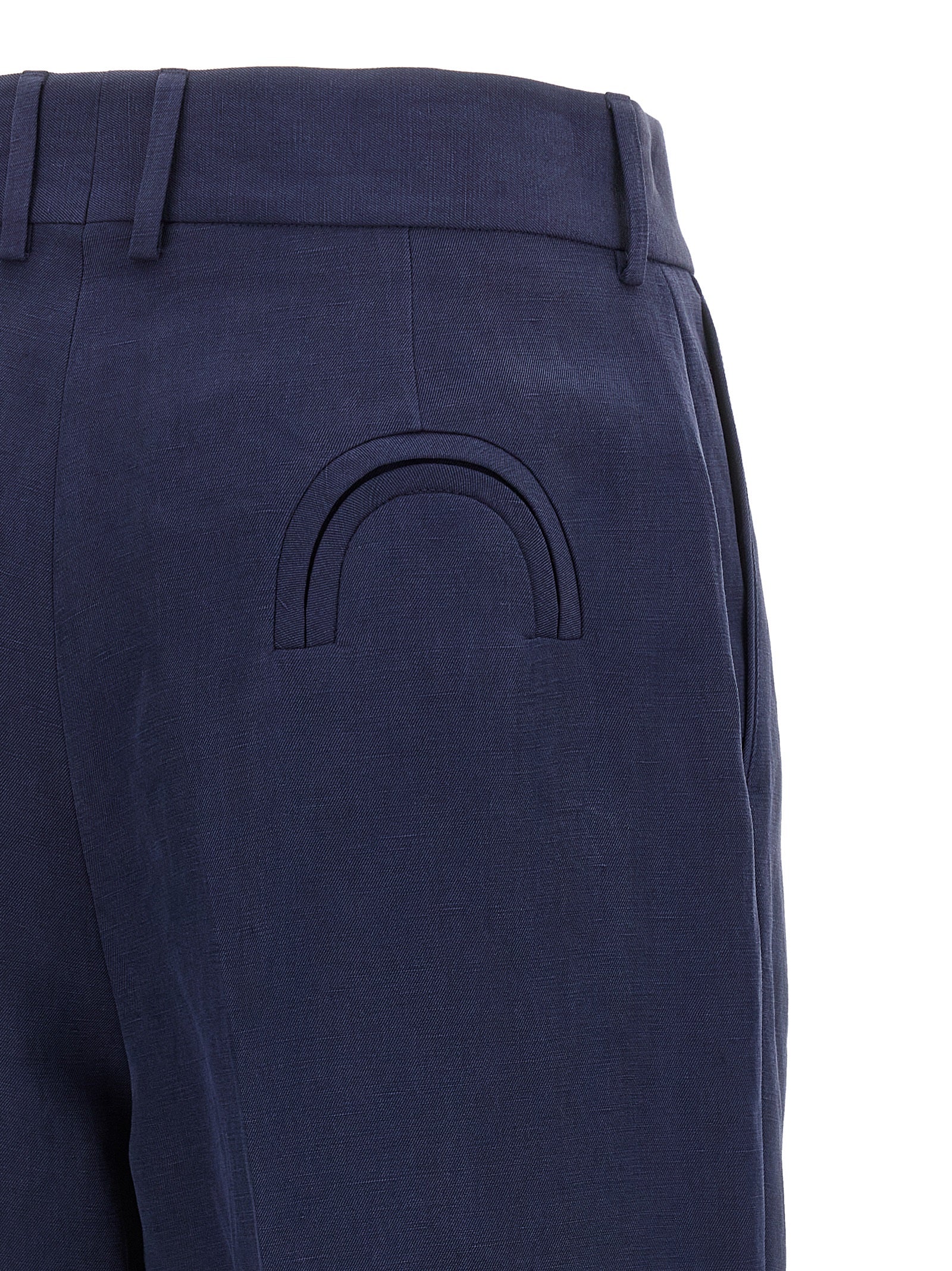 Blazé Milano Blue Linen Casual Women's Pants