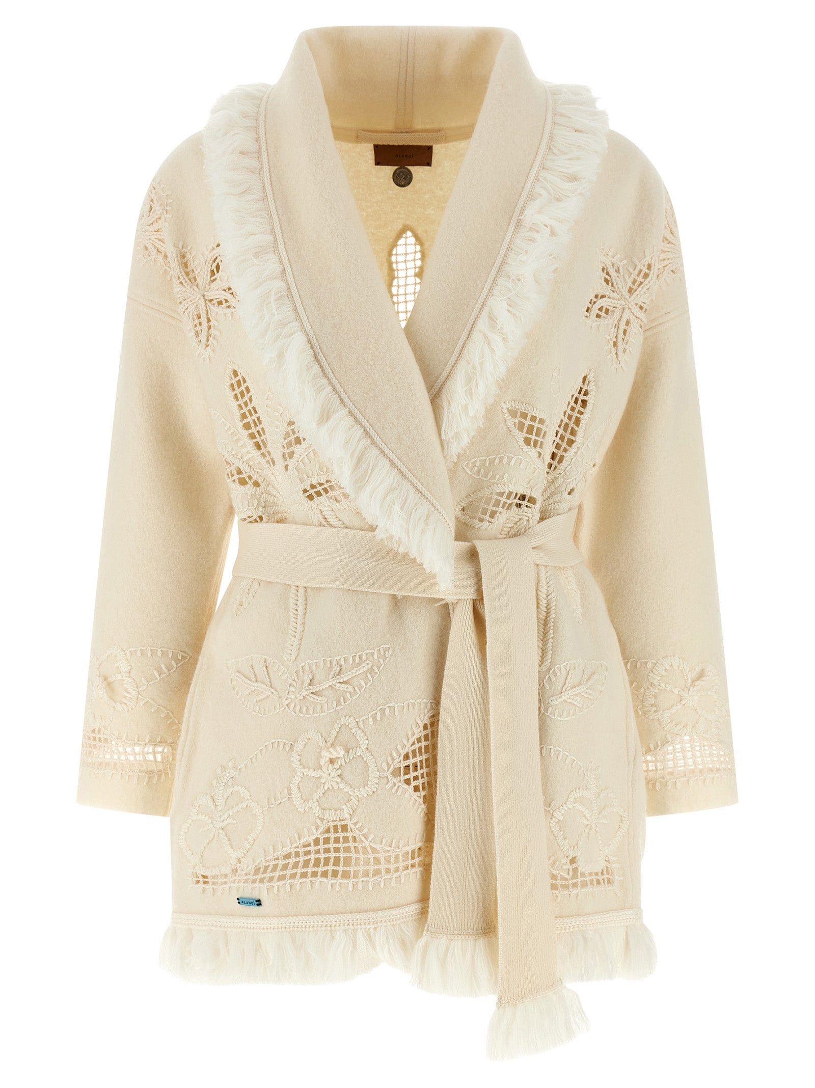 Alanui White Virgin Wool Women's Cardigan