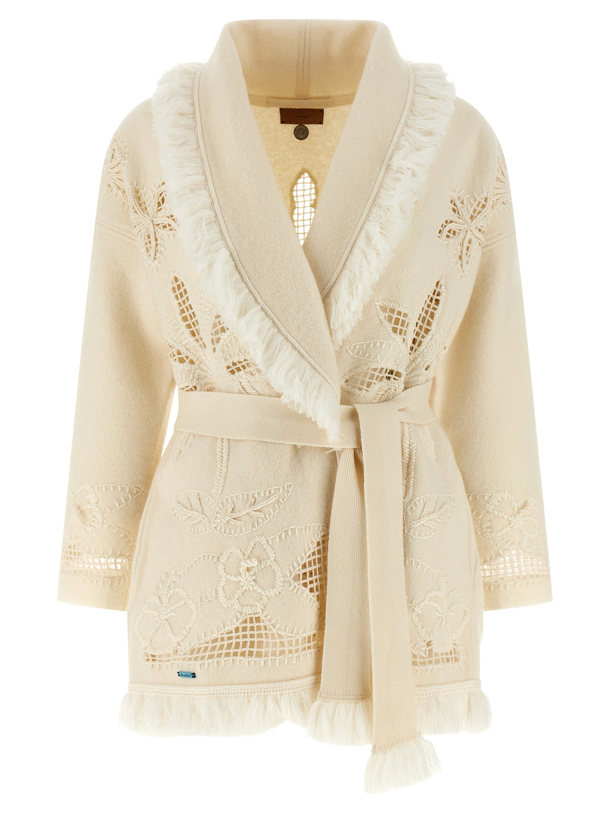 Alanui White Virgin Wool Women's Cardigan