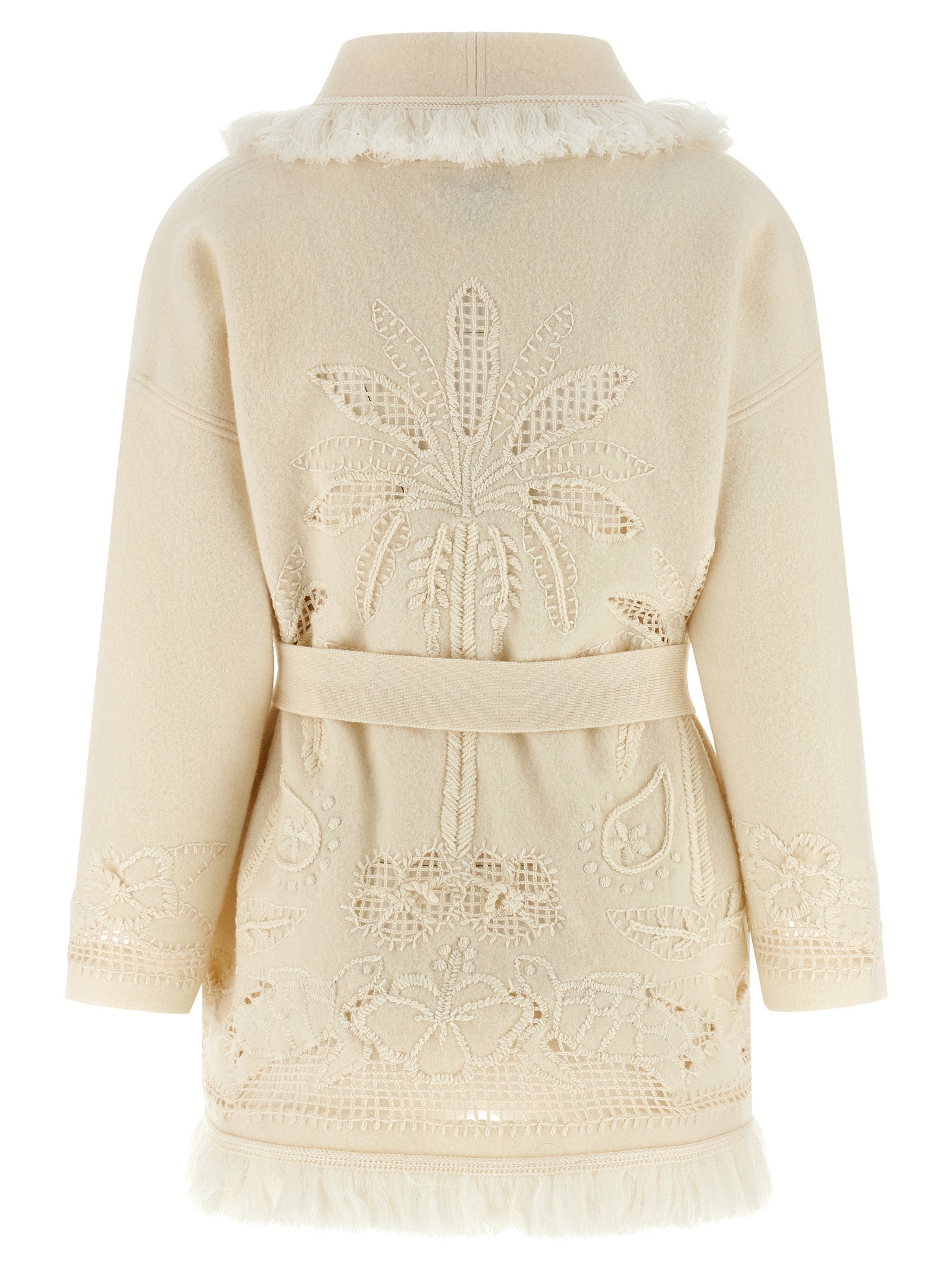 Alanui White Virgin Wool Women's Cardigan
