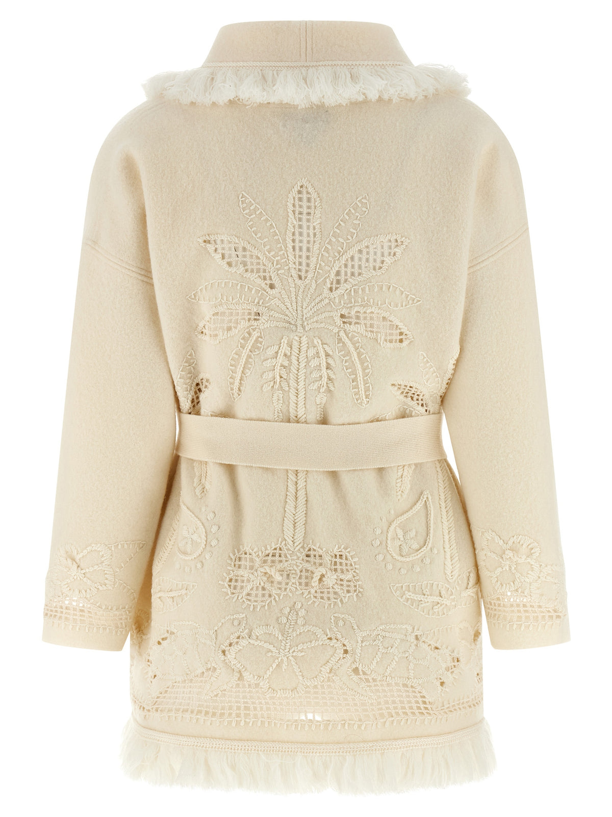 Alanui White Virgin Wool Women's Cardigan