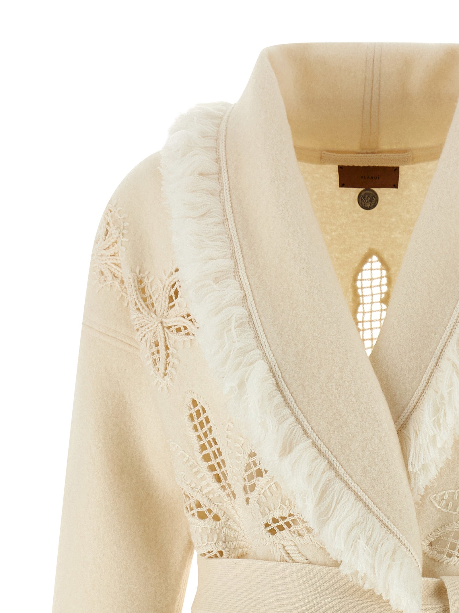 Alanui White Virgin Wool Women's Cardigan