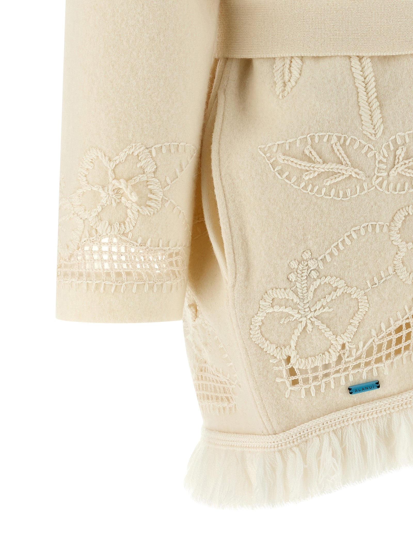 Alanui White Virgin Wool Women's Cardigan
