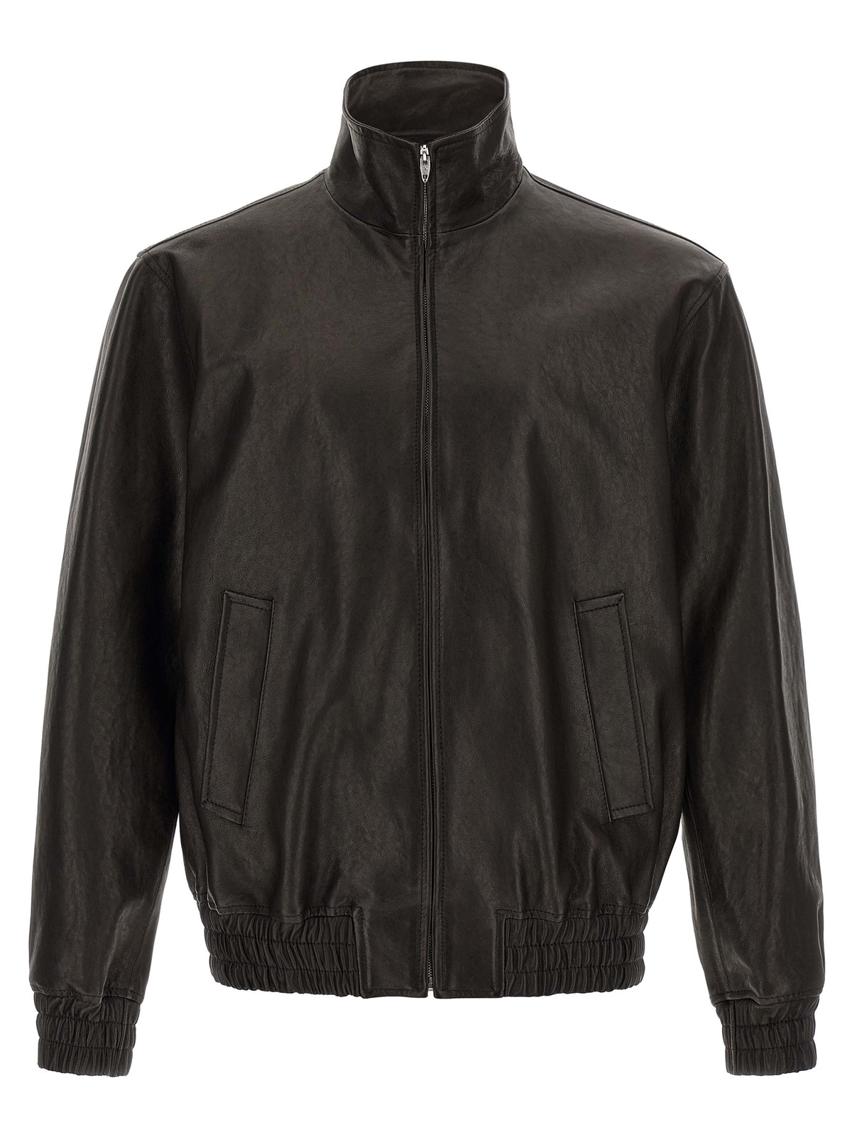 Valentino Garavani Black Calfskin Leather Men's Jacket